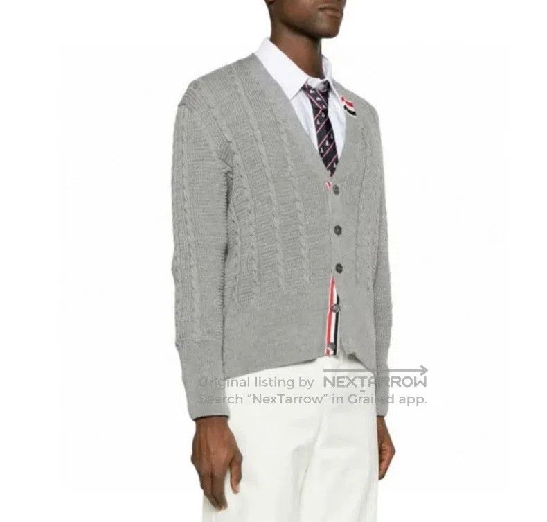 Thom Browne Thom Browne Classic Gray Knit Cardigan Size US M / EU 48-50 / 2 - 2 Thumbnail