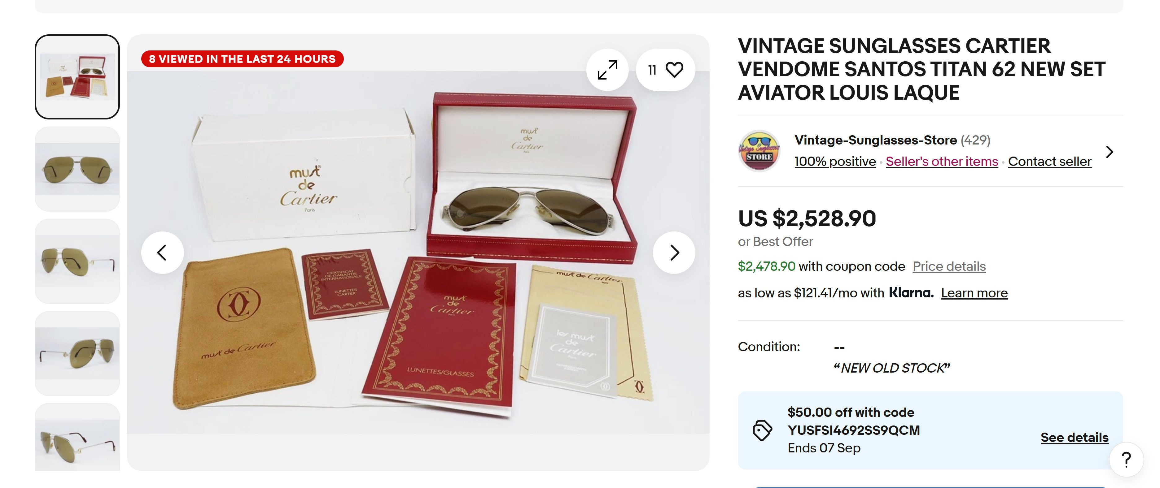 Cartier Vintage Cartier Vendome Santos Aviator Eyeglasses 18K Size ONE SIZE - 18 Thumbnail