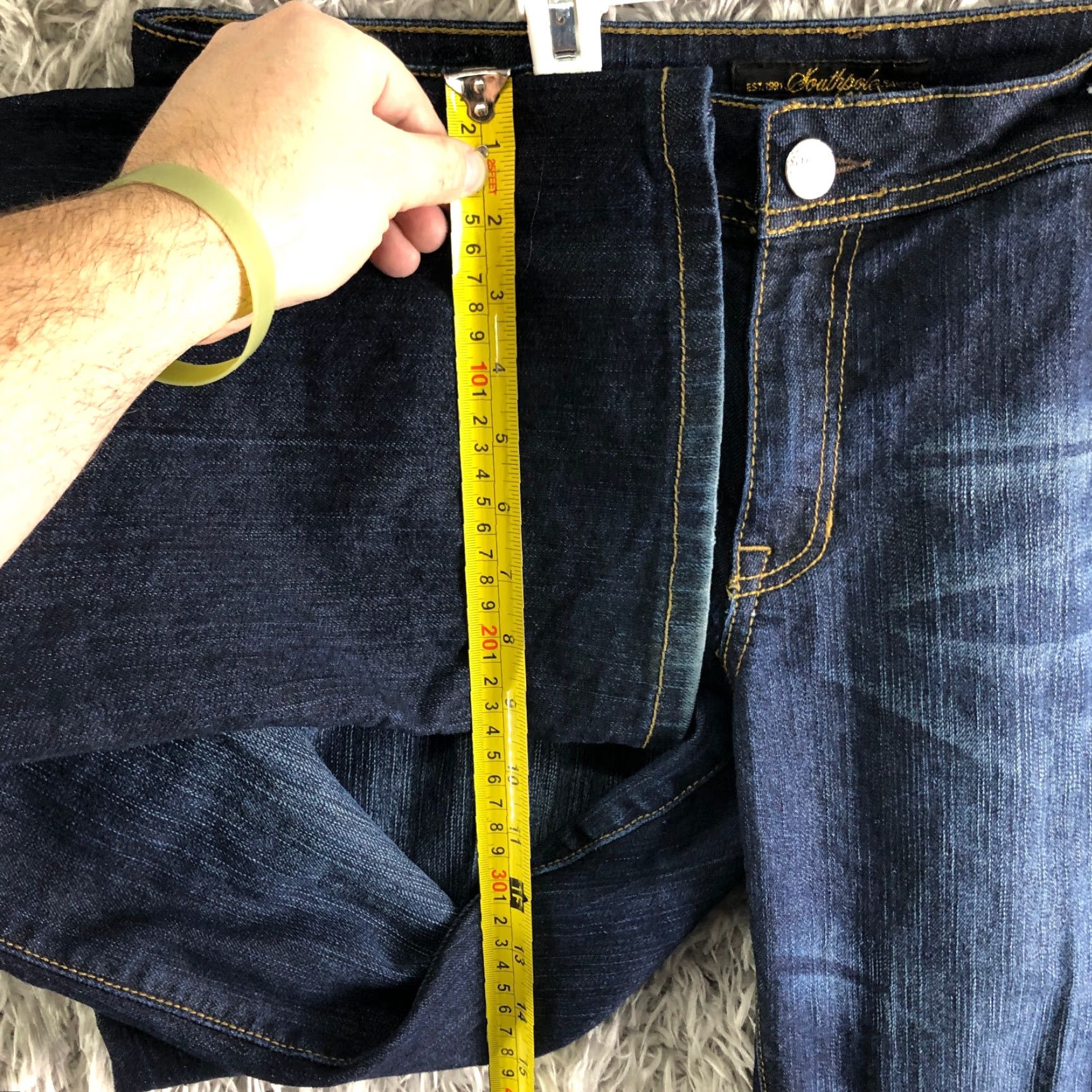 Southpole Southpole Jeans Juniors Size 15 Mid Rise Bootcut Dark Wash Blue Denim Jeans Womens Regular 5-Pocket Cotton Zip Belt Loops Medium Wash Size 36" / US 14 / IT 50 - 4 Thumbnail