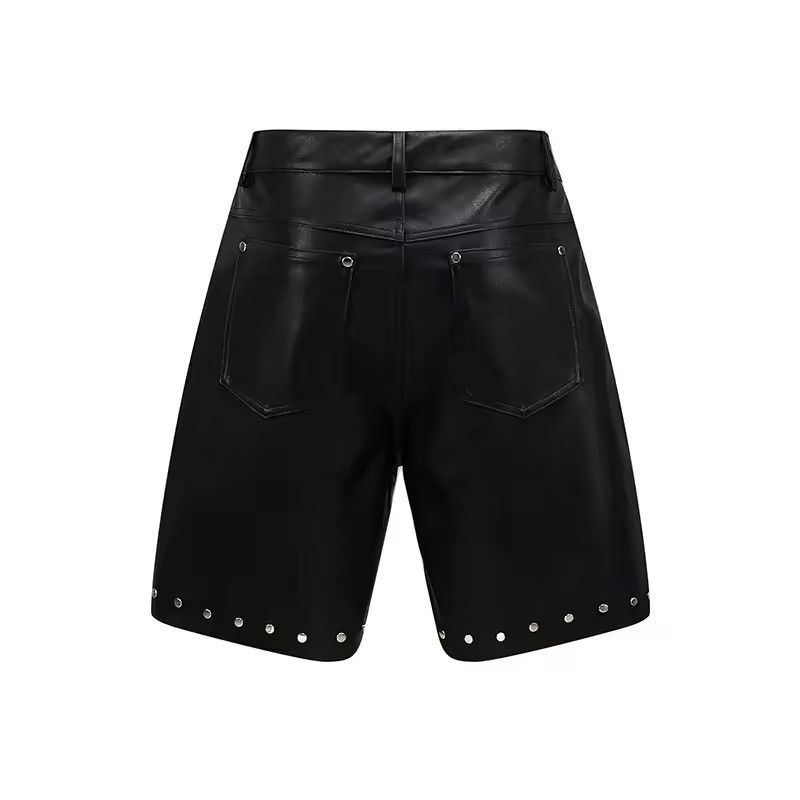 Japanese Brand Gothic Punk Streetwear PU Leather Rhinestone Shorts Size US 34 / EU 50 - 2 Thumbnail