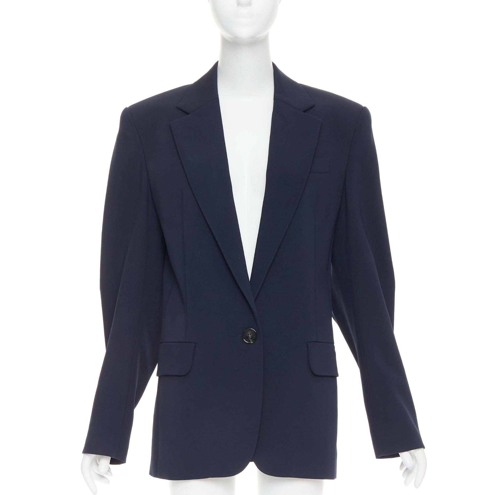 Alexandre Vauthier ALEXANDRE VAUTHIER navy blue smooth wool structured oversized boxy single breasted blazer jacket Size M / US 6-8 / IT 42-44 - 1 Thumbnail