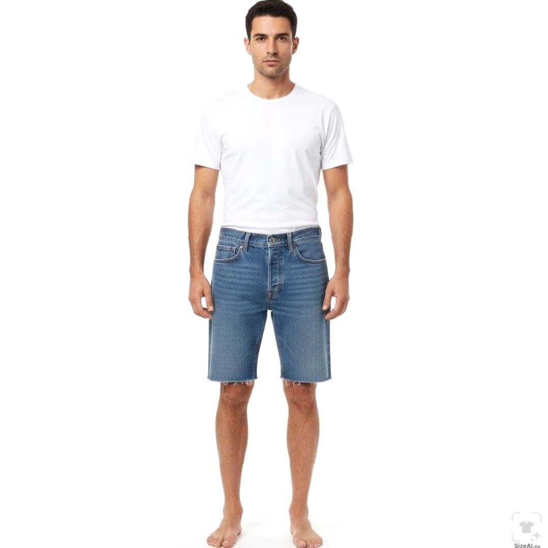 Levi's Levi's 505 Denim Shorts Bermuda Mens 29 Blue Cutoff Raw Hem Distressed 8 Inseam Jeans Shorts Size US 29 - 4 Thumbnail