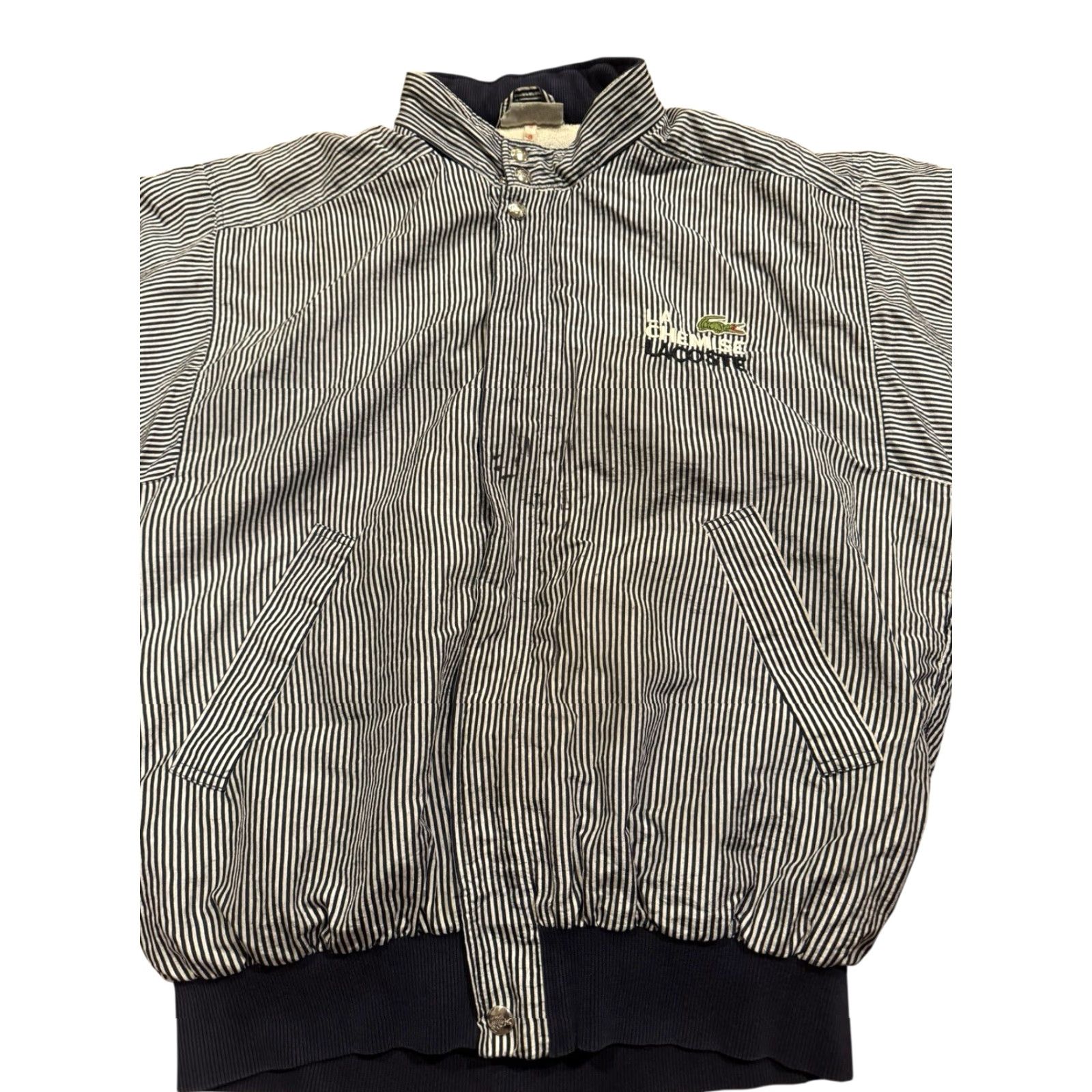 Lacoste VINTAGE Lacoste LA Chemise Striped Satin Bomber Jacket Mens Size S Blue 90s Sports Full Zip Rare Size US S / EU 44-46 / 1 - 4 Thumbnail