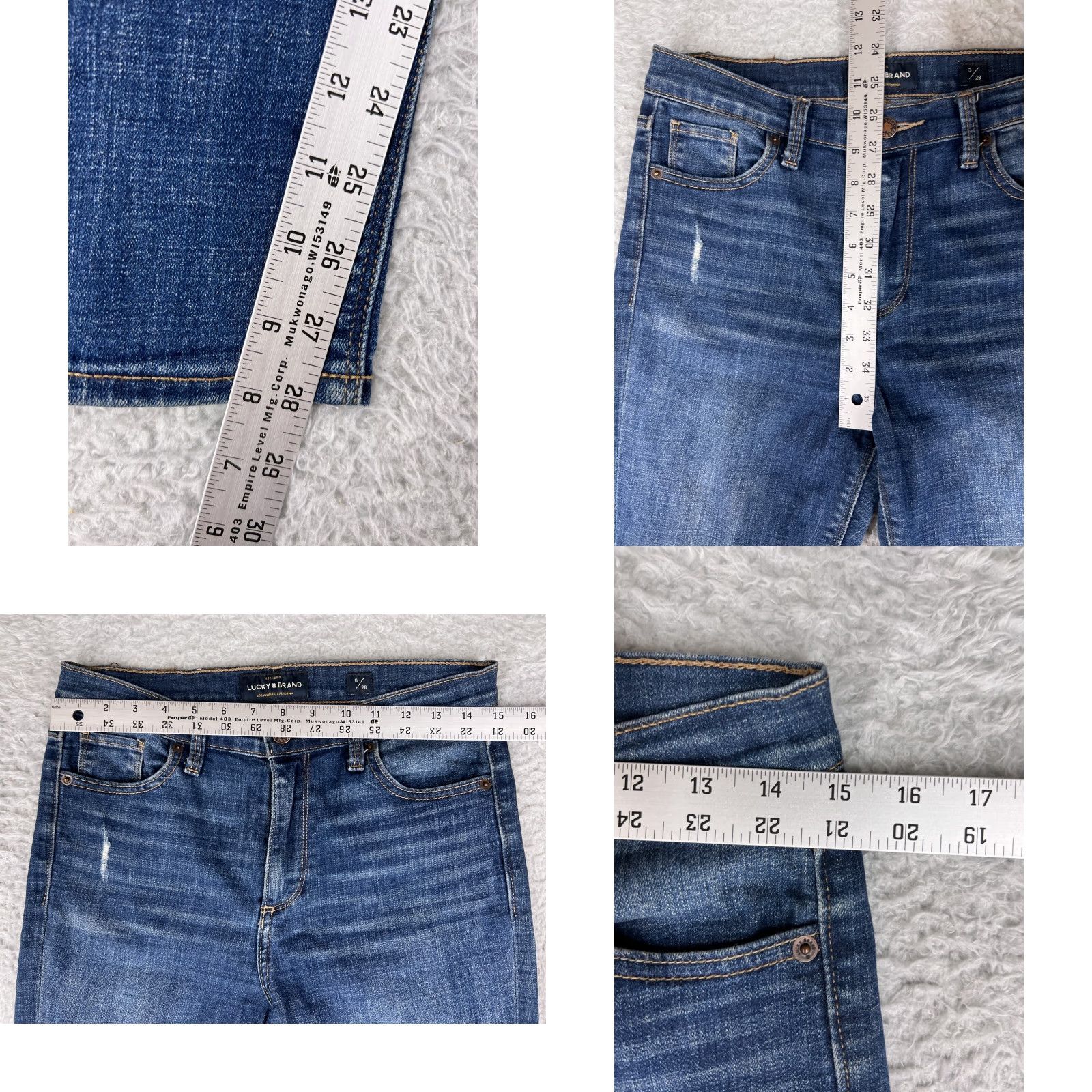 Lucky Brand Lucky Brand Jeans Womens 6 Regular Blue Denim Straight Fit 28" Inseam 30" Waist Medium Wash 5-Pocket Distressed Modern USA Mens Womens Size 28" / US 6 / IT 42 - 8 Thumbnail