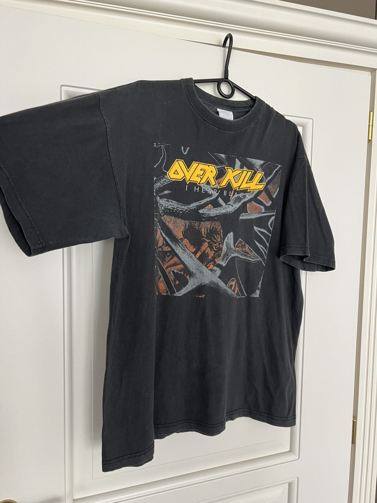 Band Tees Vintage 1993 Overkill I Hear Black T-Shirt Heavy Metal Band Size US XL / EU 56 / 4 - 6 Thumbnail