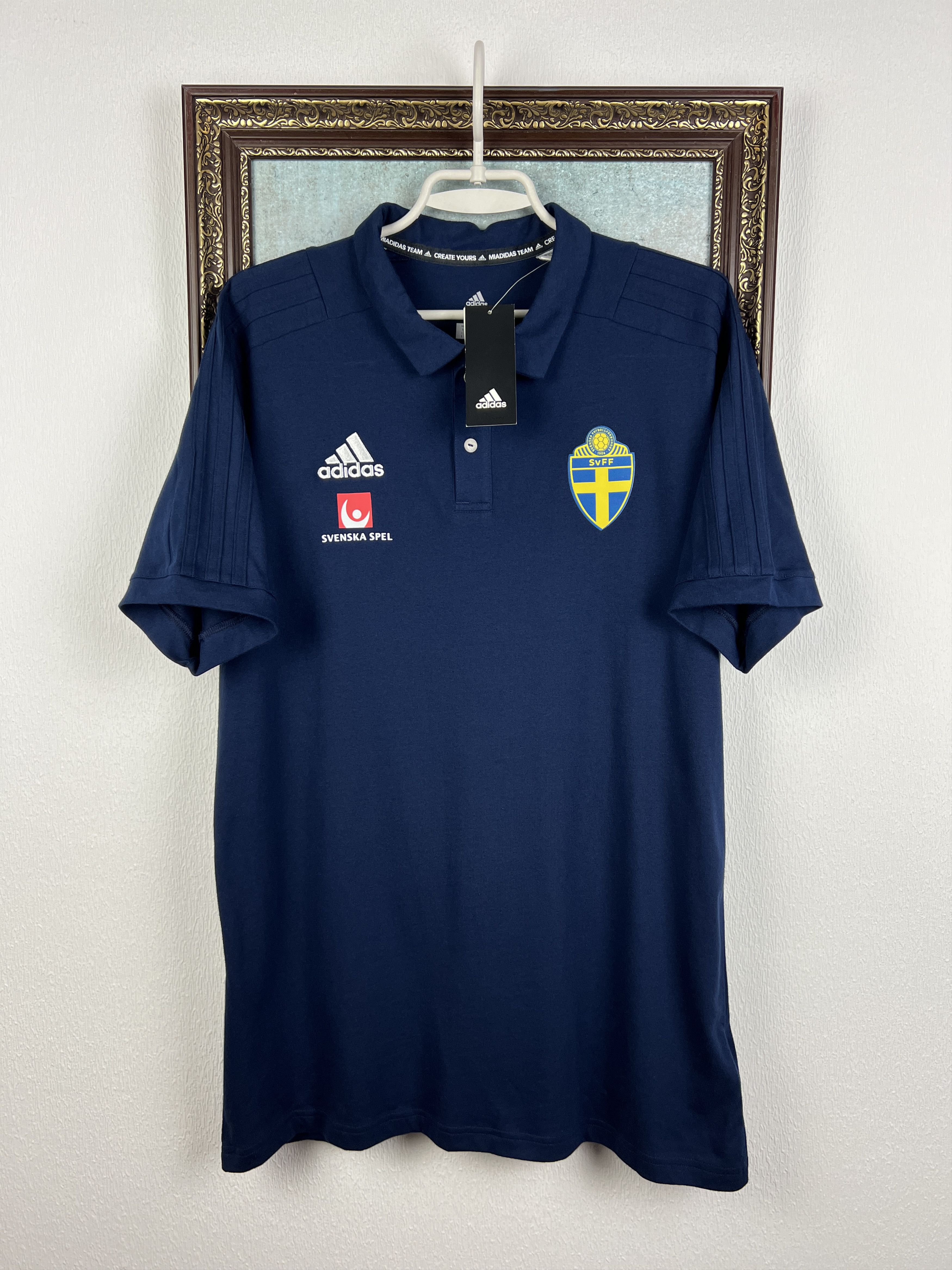 Adidas Adidas Sweden Football Train Polo Shirt Soccer Jersey Trikot Size US L / EU 52-54 / 3 - 1 Thumbnail
