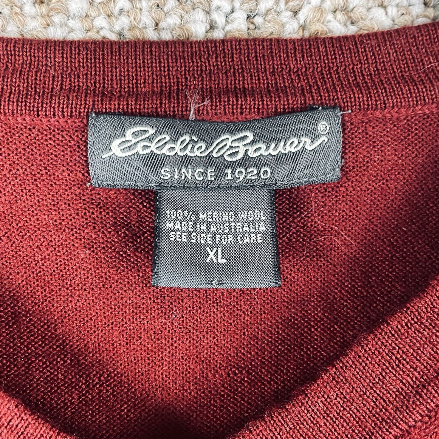 Eddie Bauer Eddie Bauer Sweater Men’s XL Red 100% Merino Wool Lightweight Casual Office T595 Size US XL / EU 56 / 4 - 7 Thumbnail