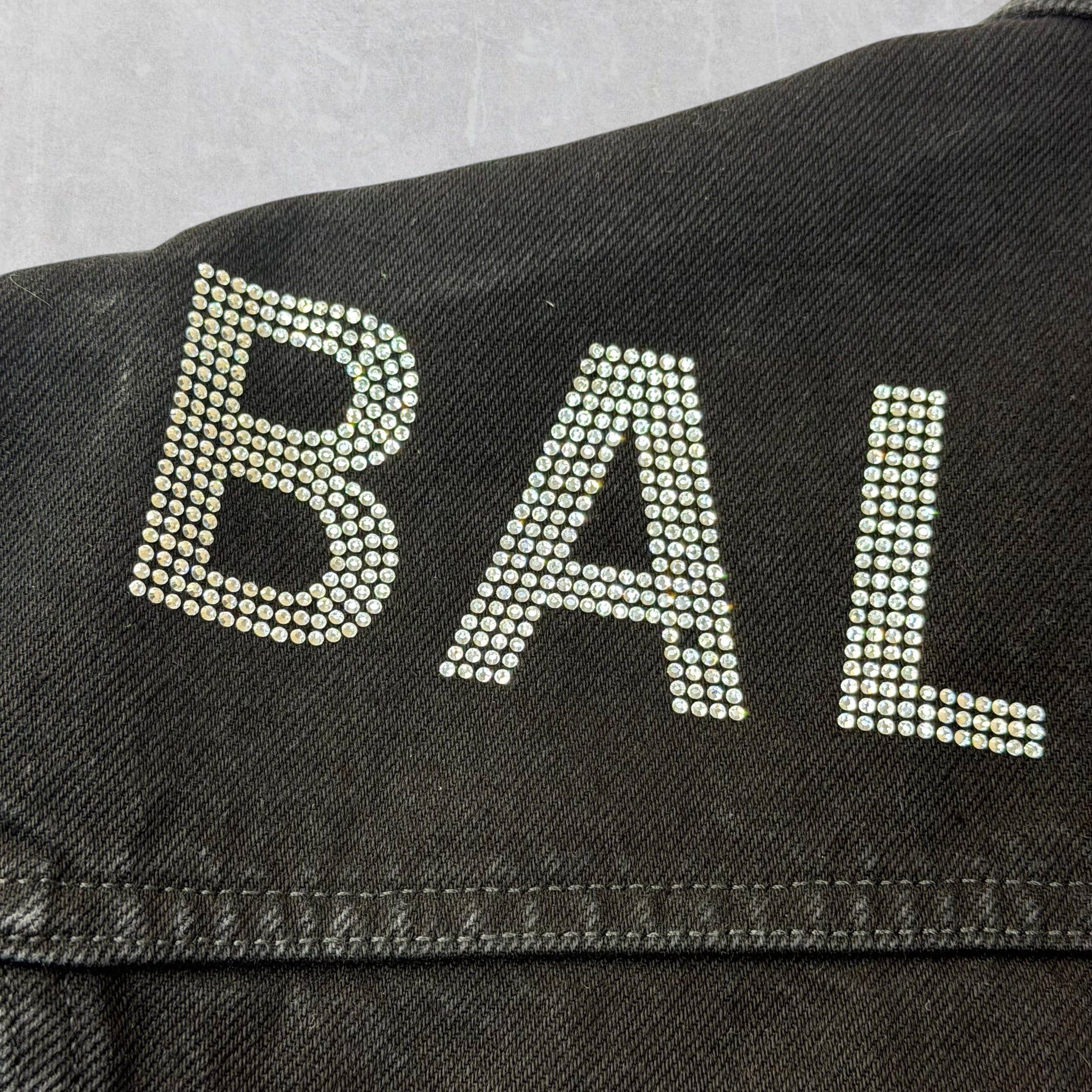 Balenciaga Balenciaga Crystal Logo Denim Jacket 36 (M) Size US M / EU 48-50 / 2 - 5 Thumbnail