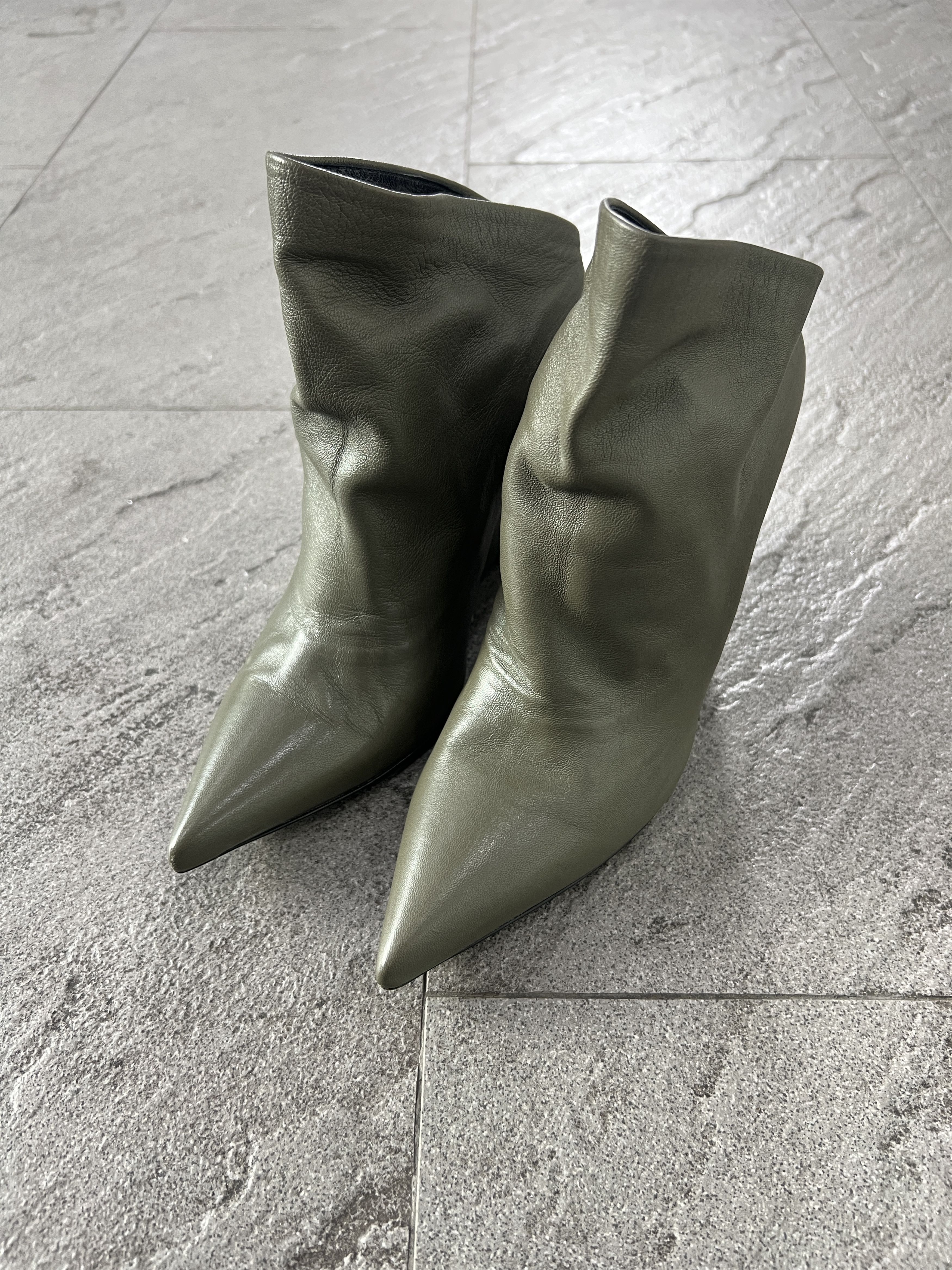 Balenciaga Balenciaga Knife Wedge Ankle Boots Olive Green 36.5 Size US 6.5 / IT 36.5 - 3 Thumbnail
