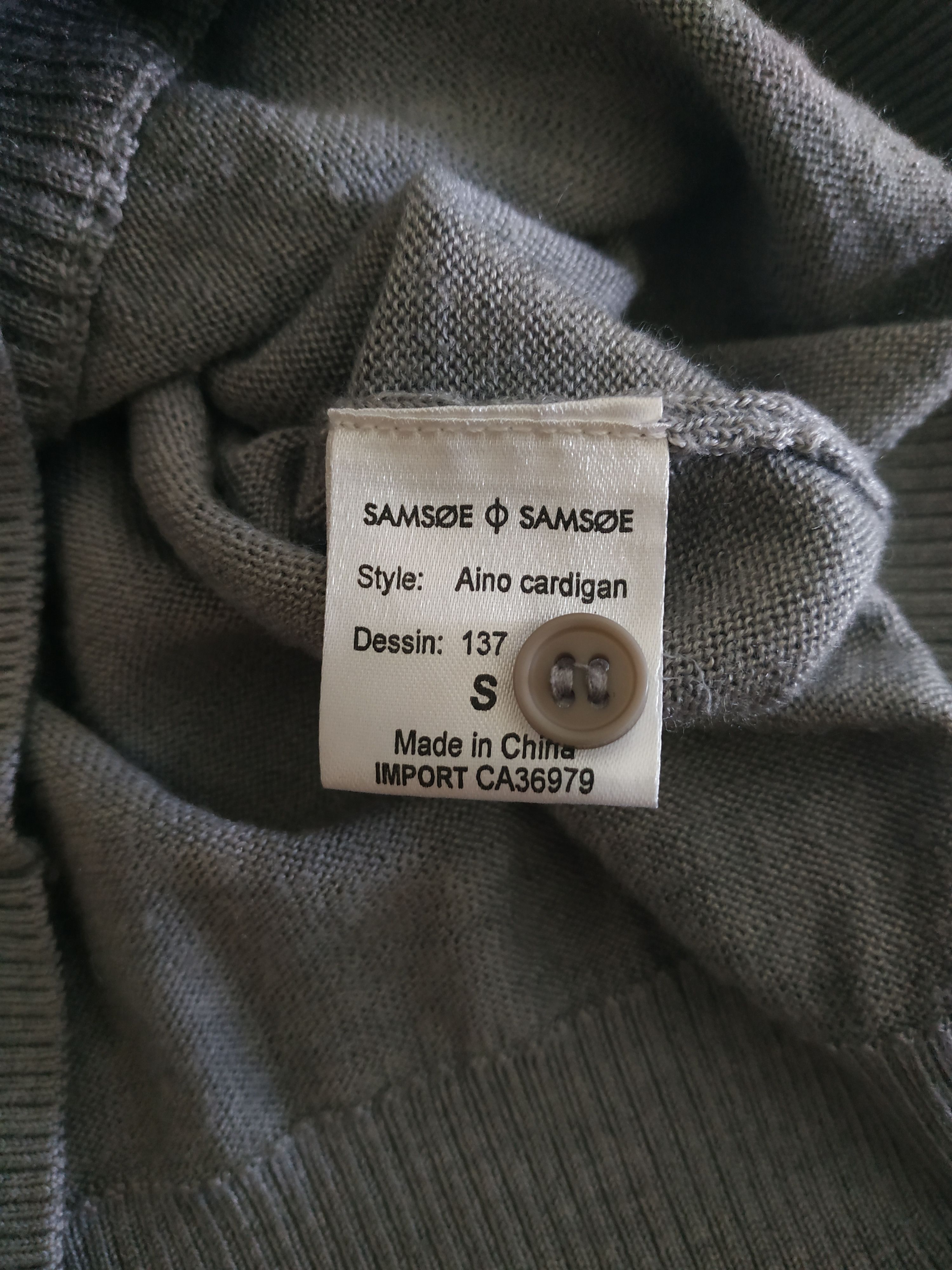 Samsoe Samsoe Samsoe&Samsoe 'Aino' Women's Wool Blend Cardigan, s. SMALL Size S / US 4 / IT 40 - 7 Thumbnail