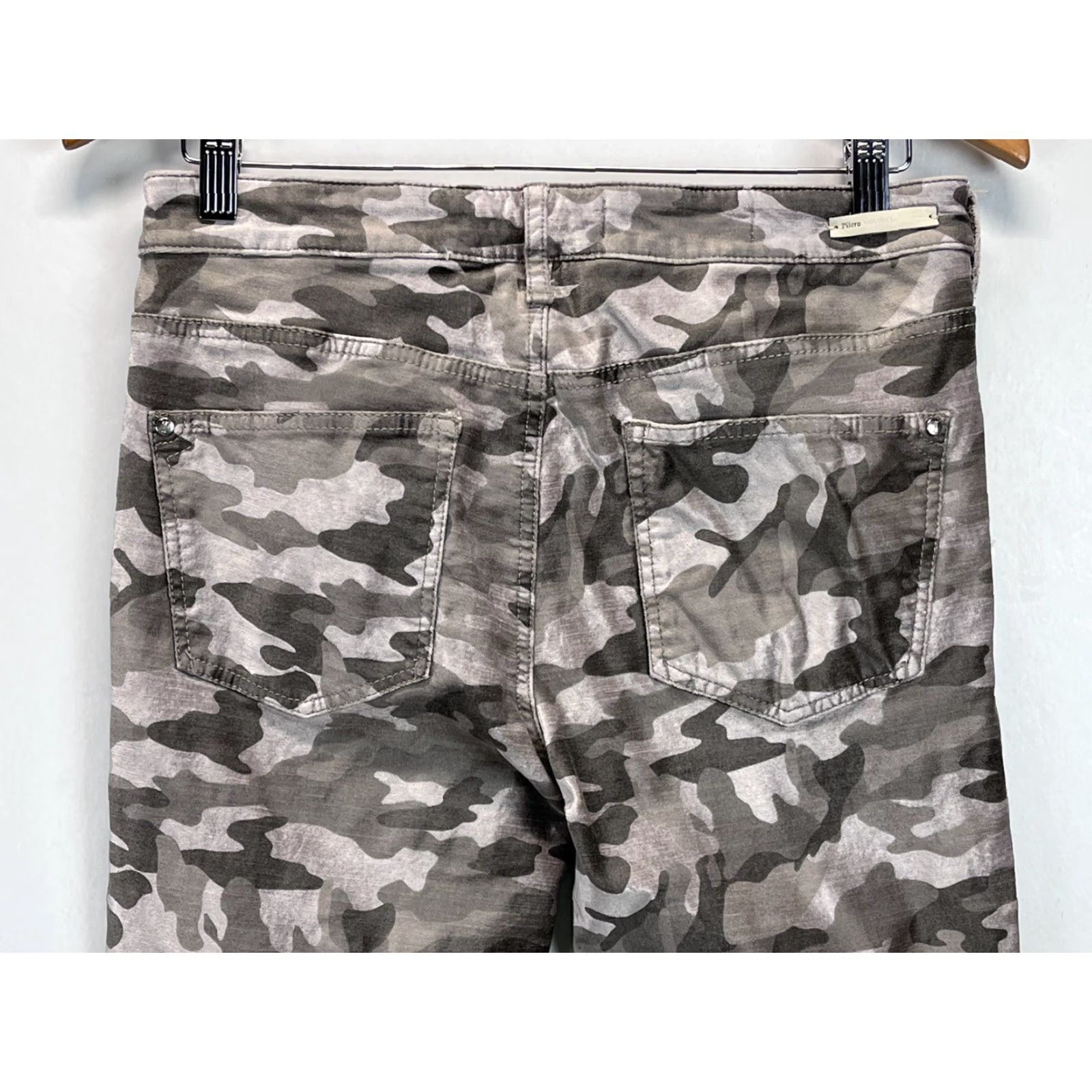 Vintage Pilcro and the Letterpress Velvet Gray Camo Jeans Pants midrise Skinny 28 Size 28" / US 6 / IT 42 - 4 Thumbnail