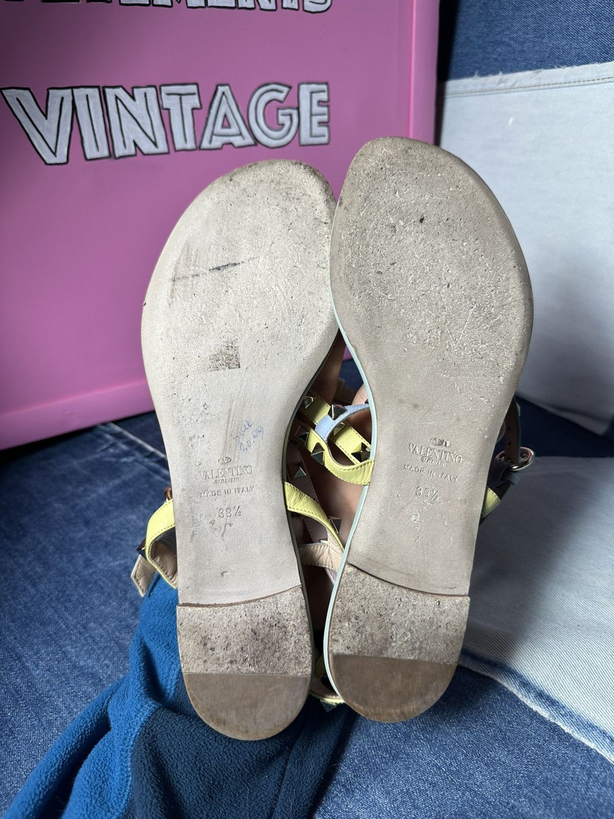 Valentino Valentino Rockstud Leather Ankle Strap Sandals Flat Size US 9.5 / IT 39.5 - 17 Thumbnail