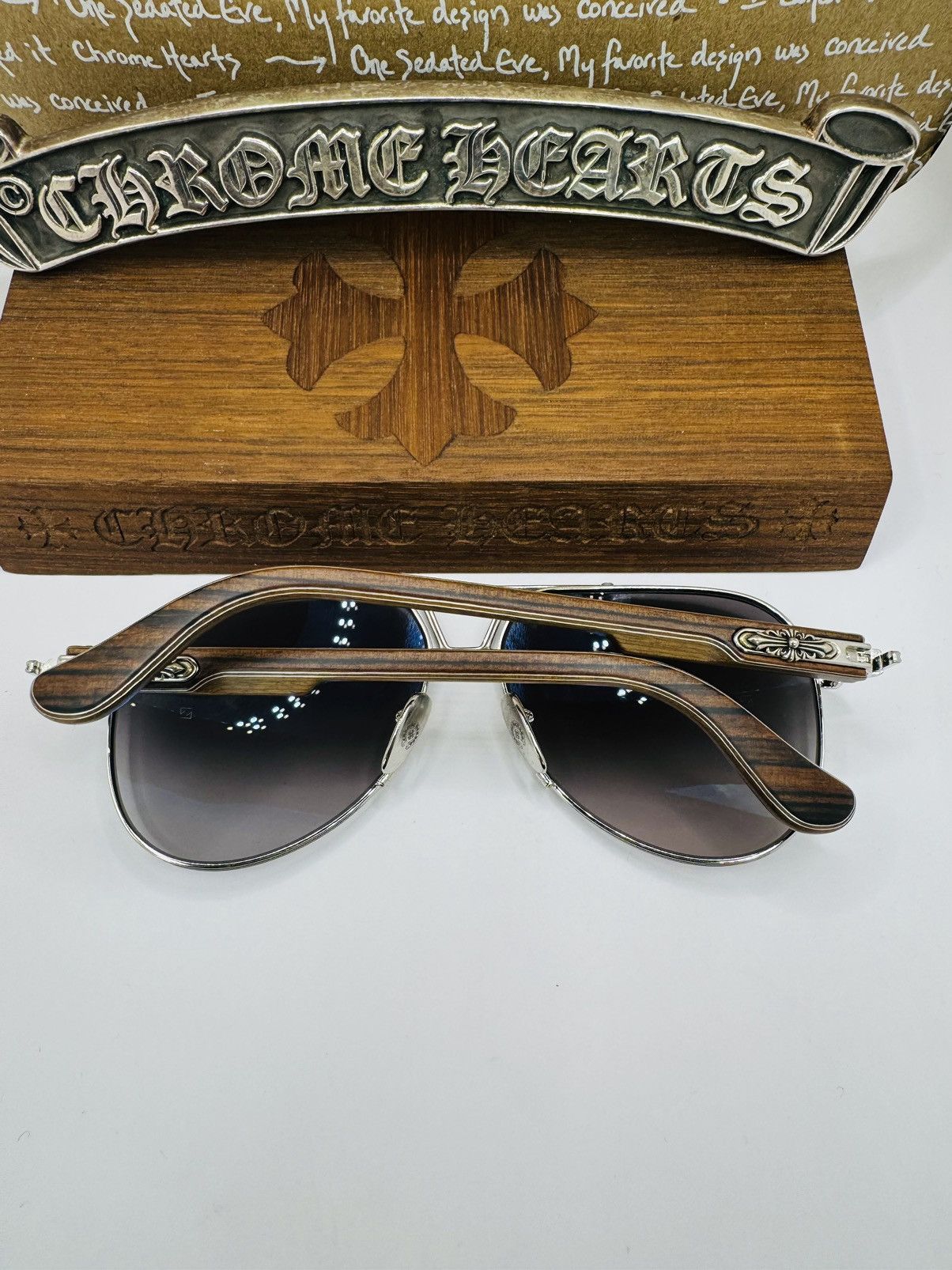 Chrome Hearts Chrome Hearts Wood Wet Tee Sunglasses Size ONE SIZE - 7 Thumbnail