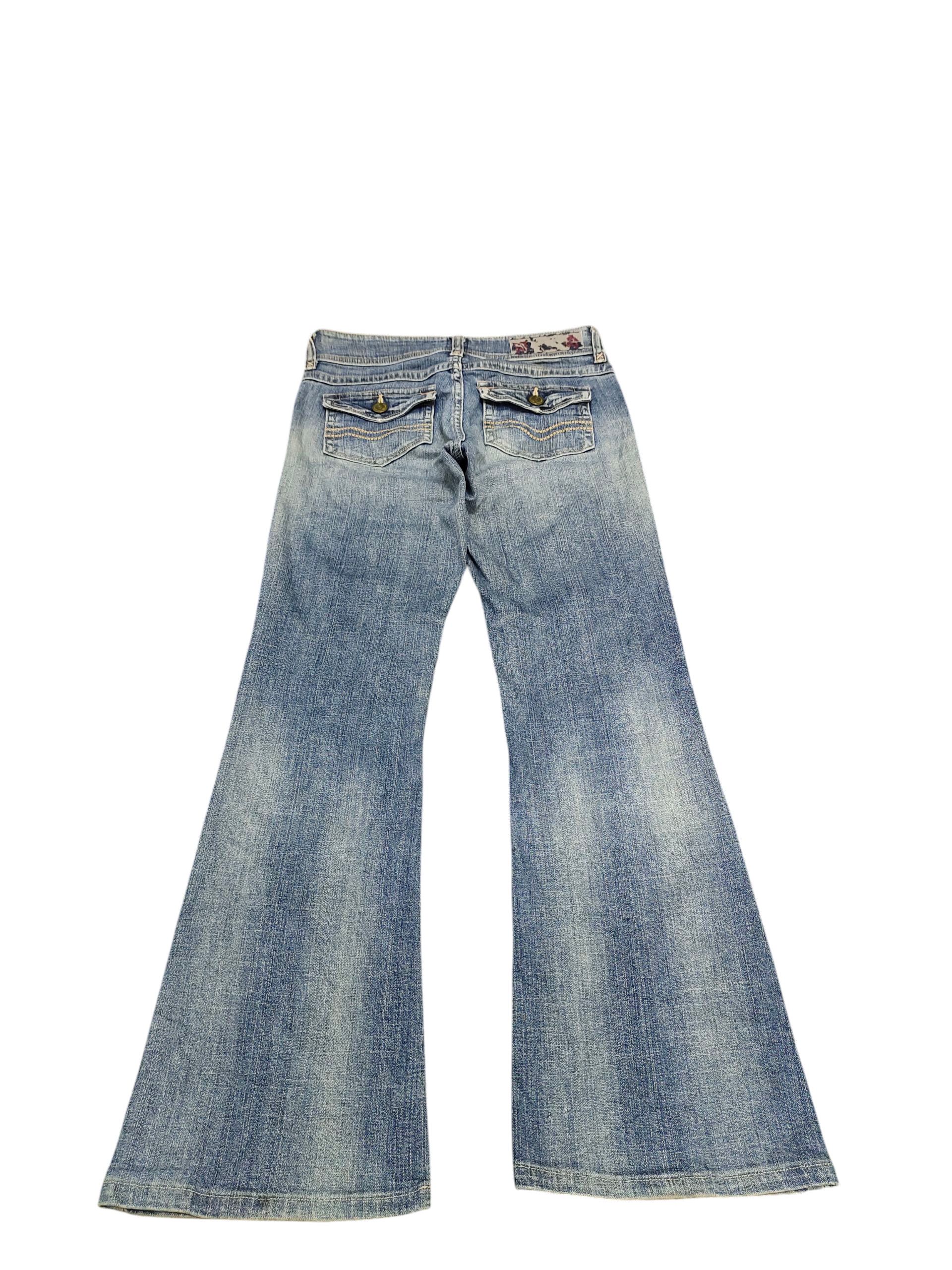 If Six Was Nine Flare Jeans C-Seventeen Clawmark Denim Bootcut Low Rise Size US 28 / EU 44 - 12 Thumbnail