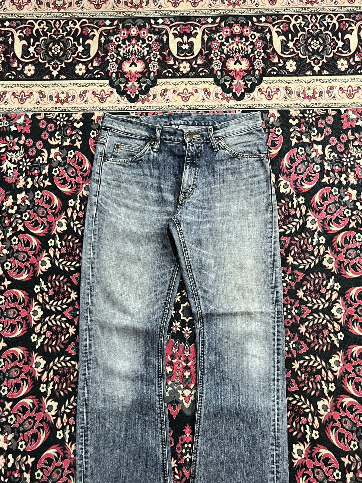 Lee Vintage Japanese Lee Riders Blue Washed Flare Jeans Size US 30 / EU 46 - 3 Thumbnail