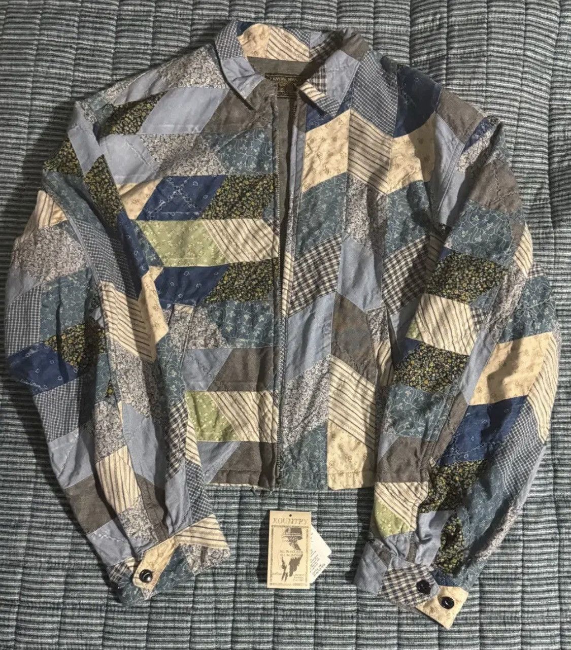 Kapital Kapital Yabane Cropped Quilted Patchwork Cotton Linen Jacket Size US L / EU 52-54 / 3 - 2 Thumbnail