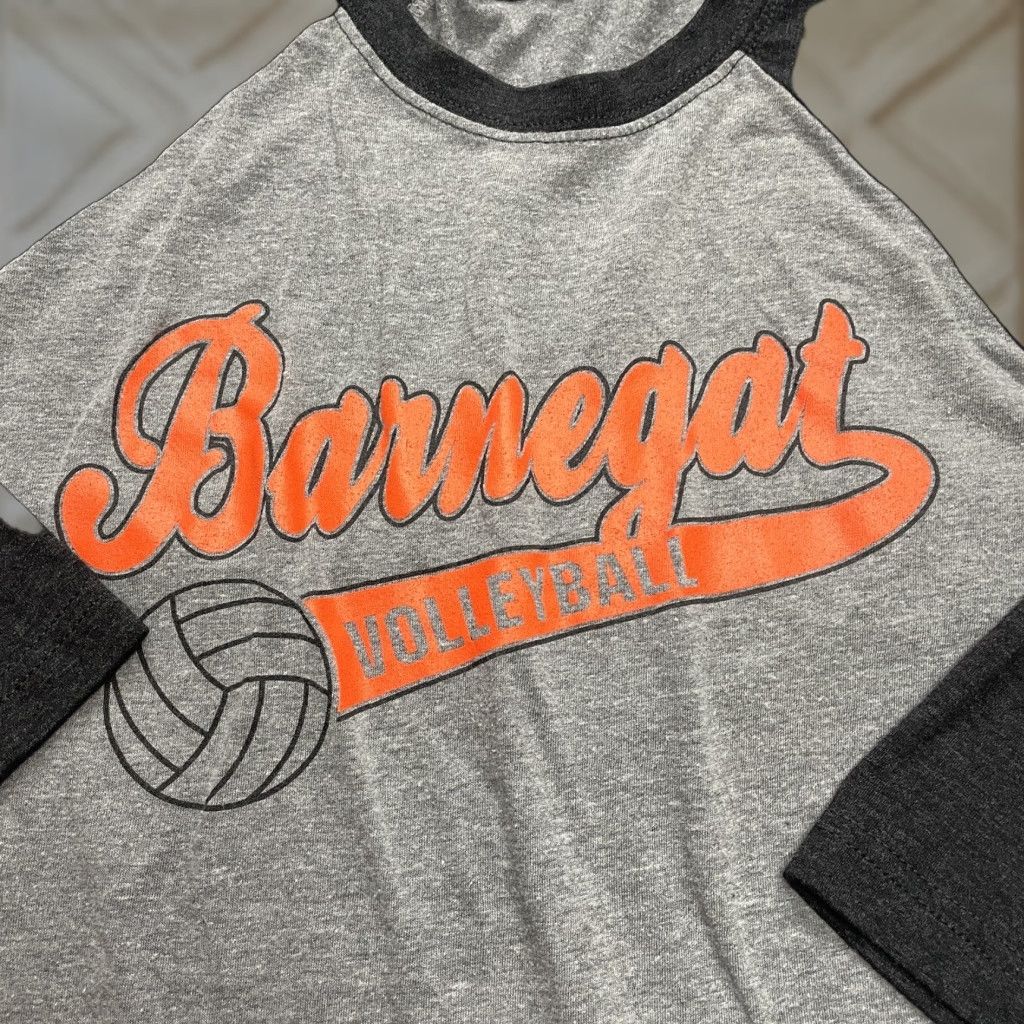 Next Level Next Level Shirt Adult Medium Gray Raglan Baseball Tee Barnegat Volleyball Logo Size US M / EU 48-50 / 2 - 1 Thumbnail