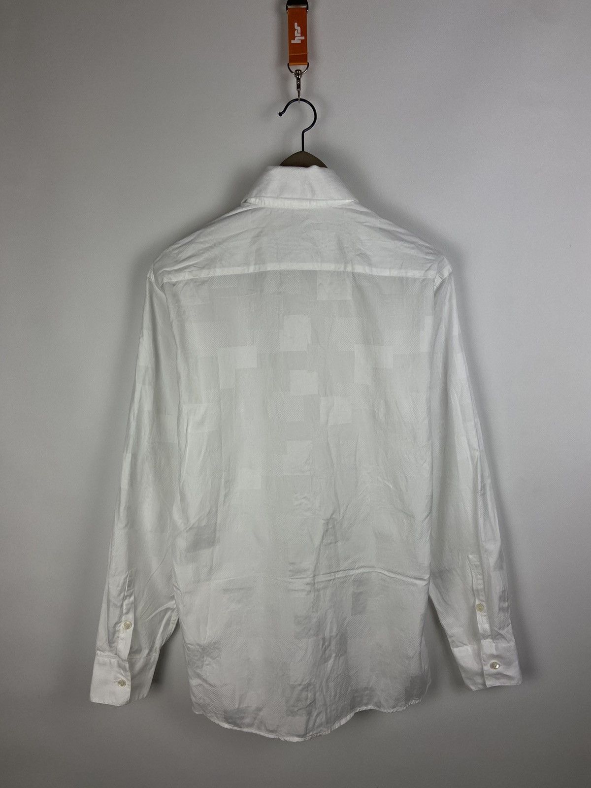 Versace Vintage Gianni Versace Luxury Geometric White Shirt Sz 48 Size US M / EU 48-50 / 2 - 2 Thumbnail