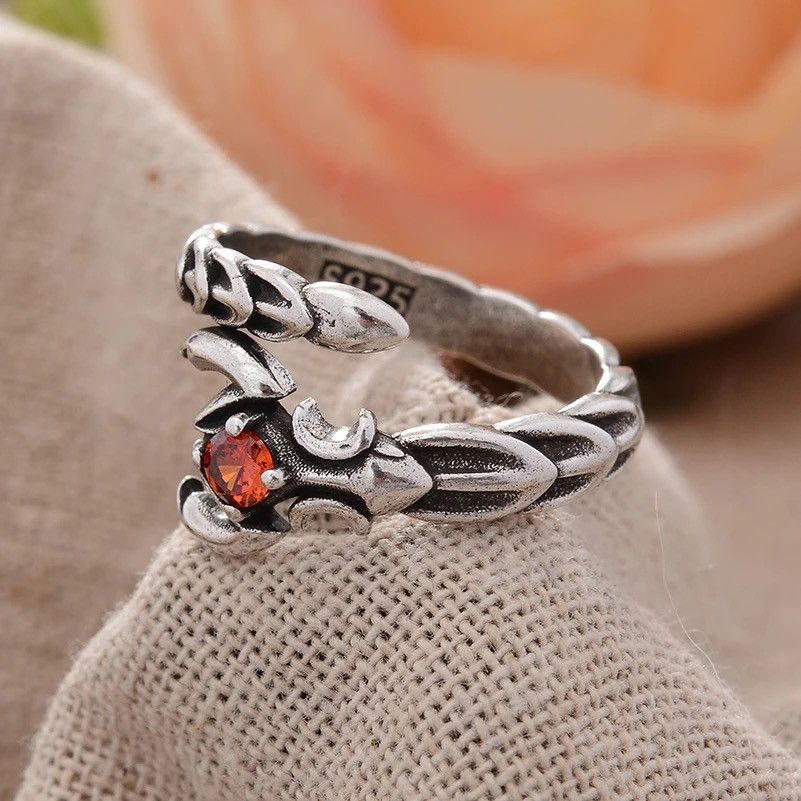 Jewelry Retro Scorpion Crystal Ring Size ONE SIZE - 2 Thumbnail