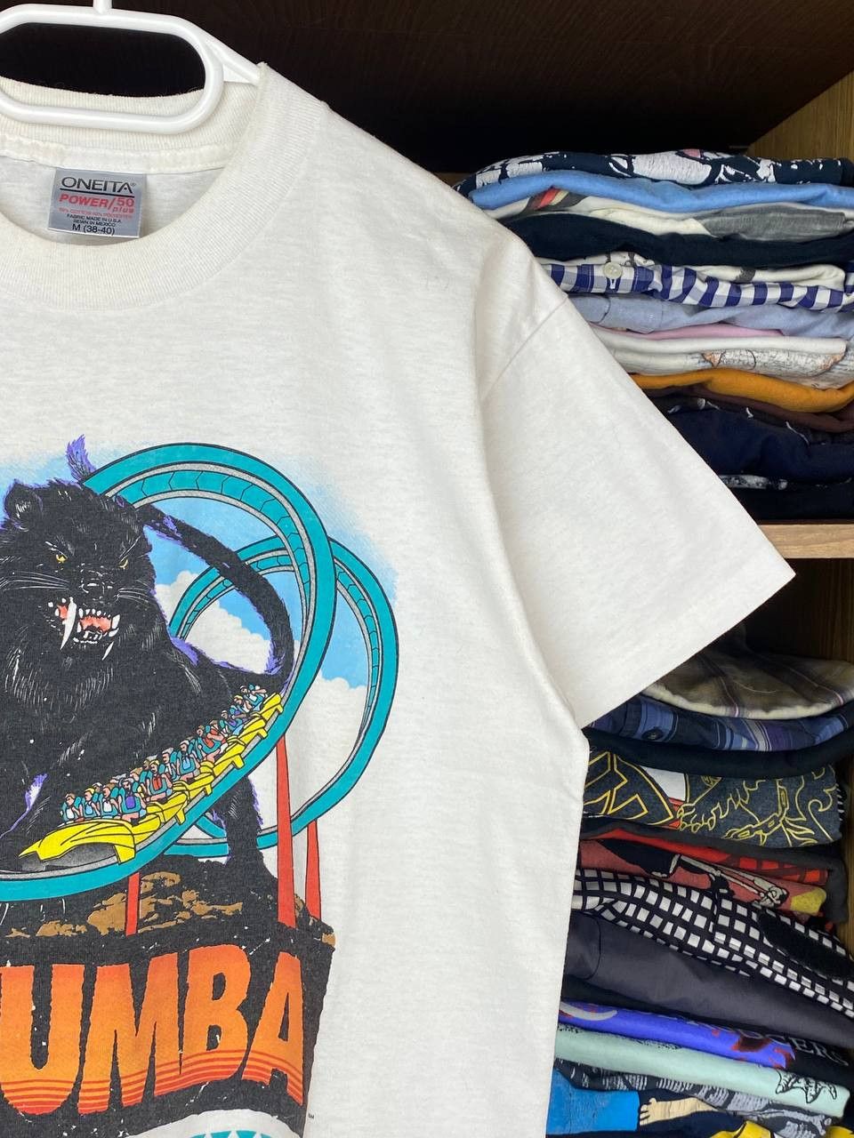 Vintage Vintage Kumba Roller Coaster 90s Oneita Theme Park Tee Size US M / EU 48-50 / 2 - 3 Thumbnail