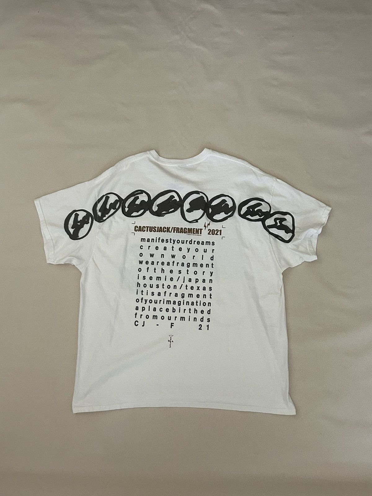 Travis Scott Cactus jack for fragment manifest white tee xl Size US XL / EU 56 / 4 - 2 Thumbnail