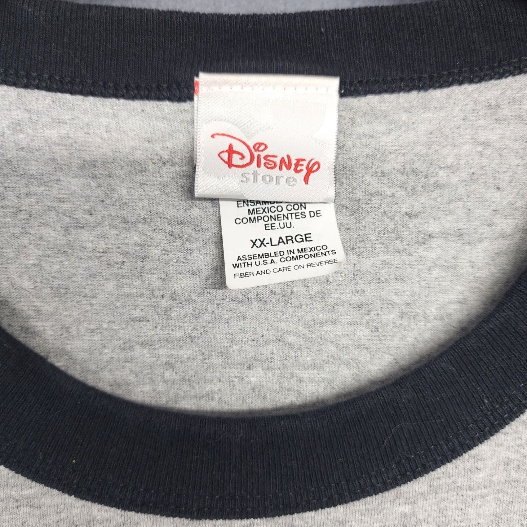 Disney VINTAGE Mickey Mouse Club Member Disney Store T-Shirt Women 2XL Gray Ringer Short Sleeve Crew Neck Spring Summer Mens/Womens Size XXL / US 16-18 / IT 52-54 - 3 Thumbnail