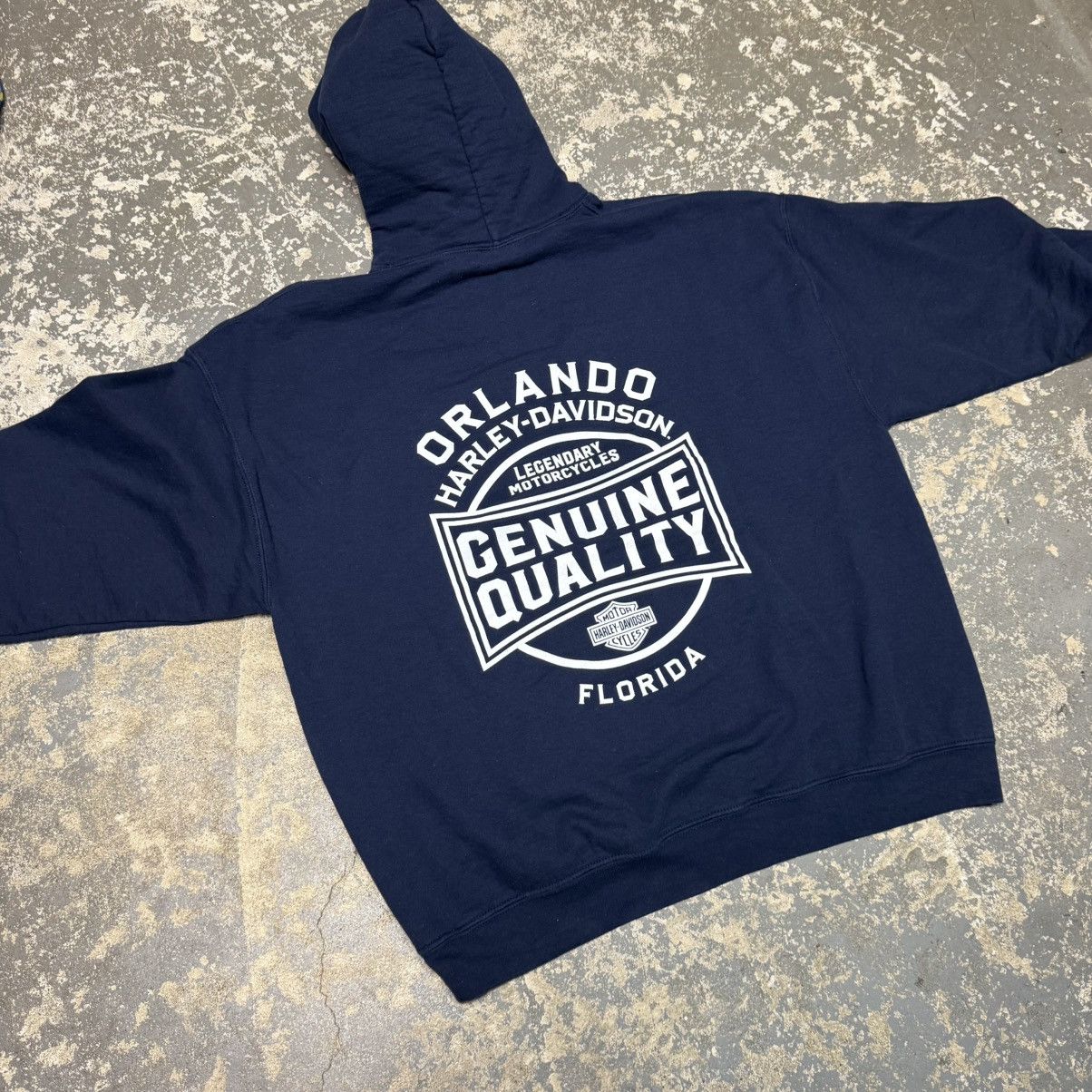 Harley Davidson Vintage Harley Davidson Orlando Navy Hoodie Sweatshirt Size US XL / EU 56 / 4 - 10 Thumbnail
