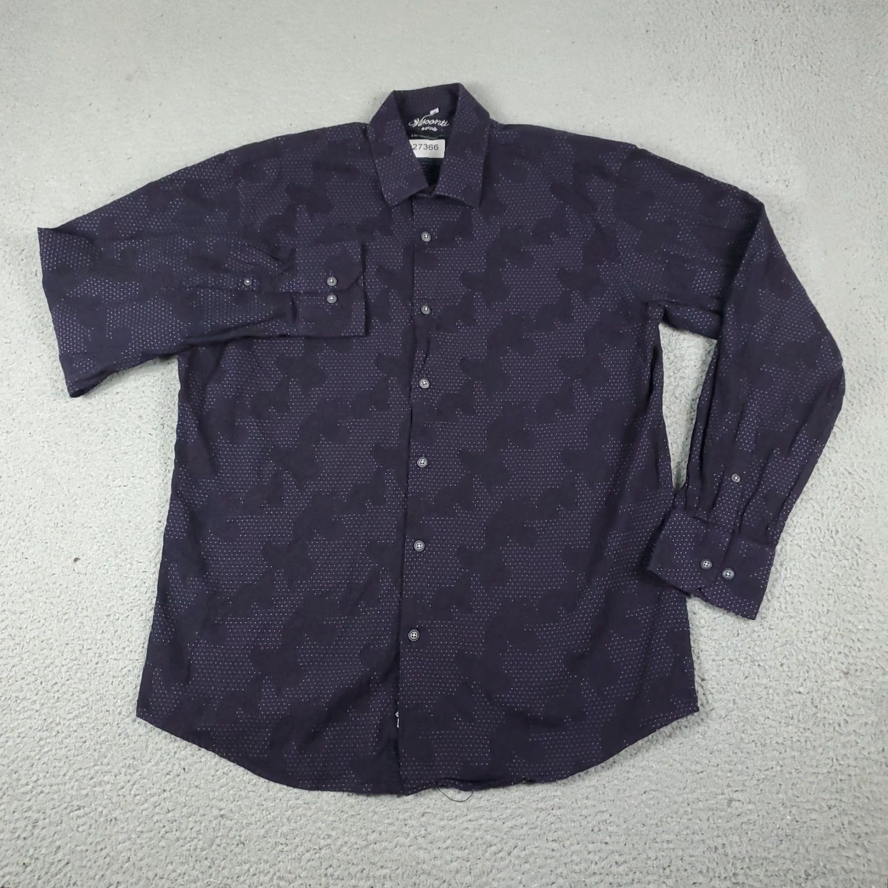 Luchiano Visconti Luchiano Visconti Button-Up Shirt Men's Medium Purple Geometric Casual Long Sleeve Size US M / EU 48-50 / 2 - 2 Thumbnail