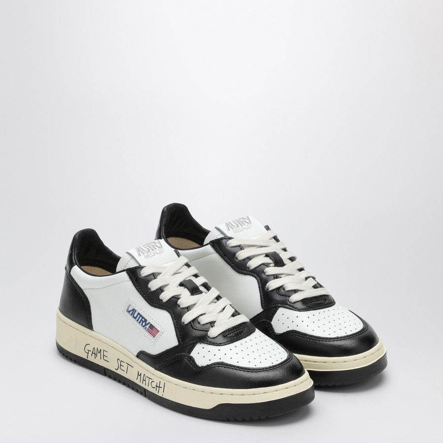 o1d2blof0824 Leather Trainers in White & Black