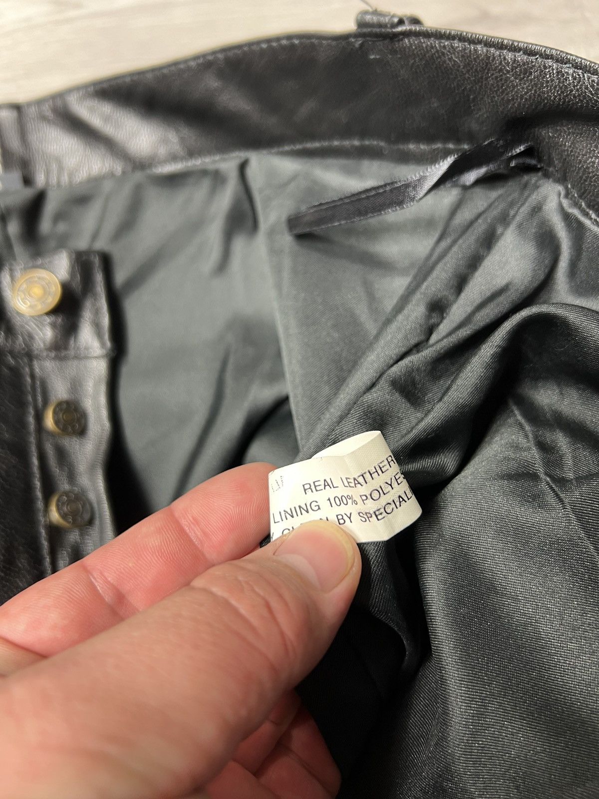 Genuine Leather × Vintage Vintage Men’s Real Leather Pants – Biker Black – Size 33 Size US 33 - 6 Thumbnail