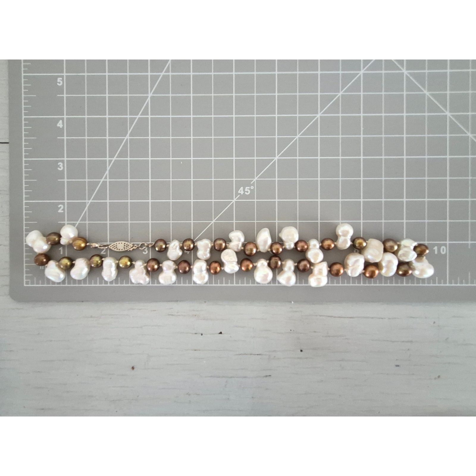Other Baroque White & Bronze Colored Natural Pearl Necklace Size ONE SIZE - 4 Thumbnail