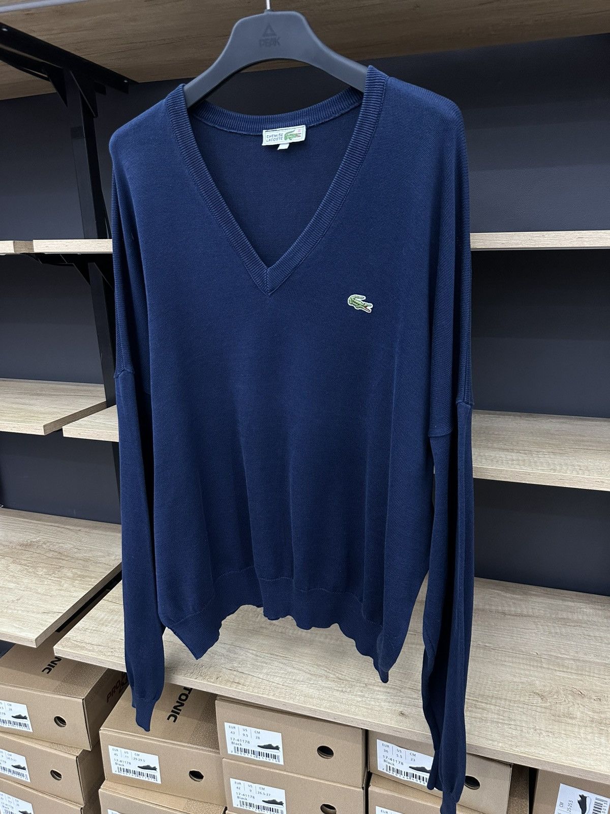 Lacoste 90S Vintage Lacoste Blue V Neck Sweater Jumper Old Money Size US XL / EU 56 / 4 - 5 Thumbnail