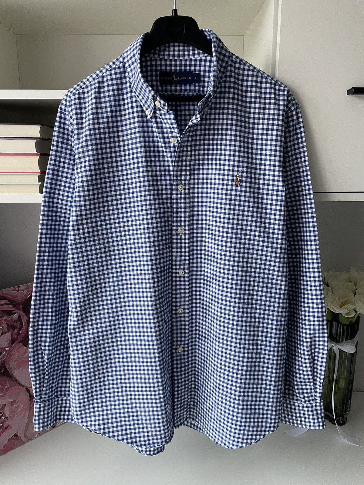 Polo Ralph Lauren × Ralph Lauren × Vintage Vintage Polo Ralph Lauren Shirt Button Up Flannel Blue/White Size US L / EU 52-54 / 3 - 5 Thumbnail