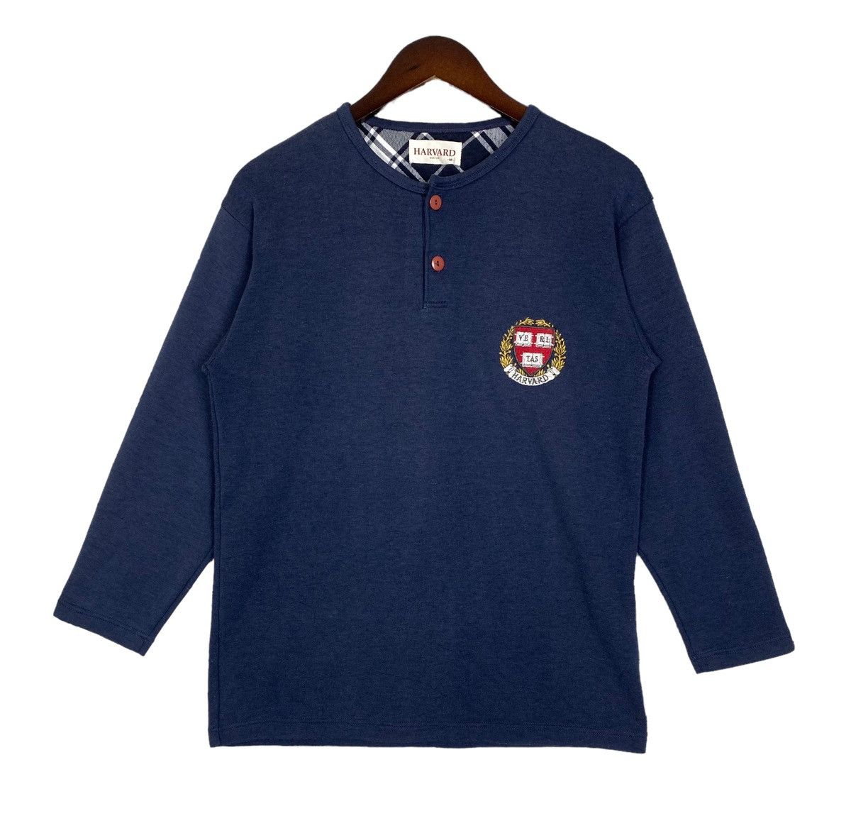 Japanese Brand Harvard Boston University Crewneck Button Longsleeve Size US S / EU 44-46 / 1 - 2 Thumbnail