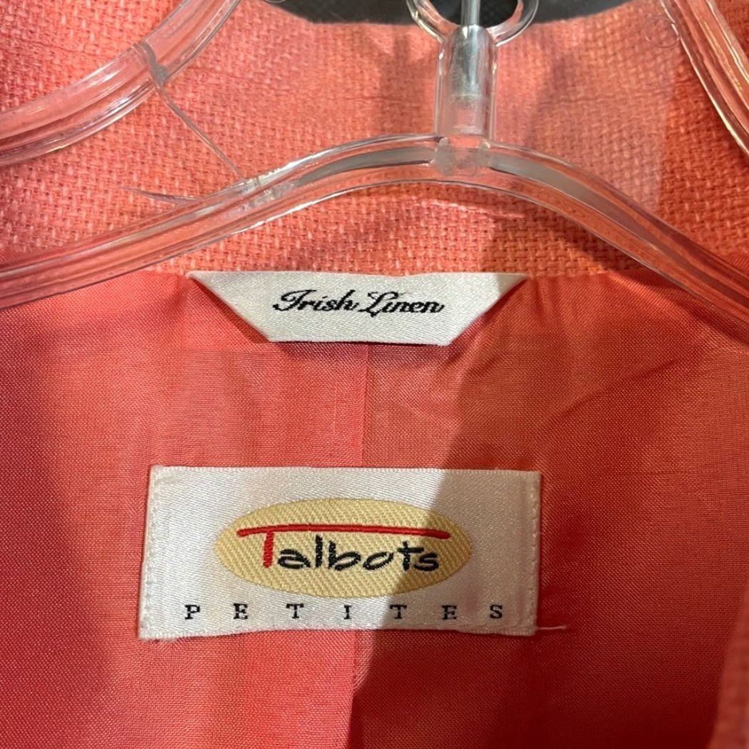 Talbots Talbots Blazer Jacket Petites Women Coral Pink Irish Linen Size M Petite Coat Women Pink M Petite Talbots Size M / US 6-8 / IT 42-44 - 4 Thumbnail