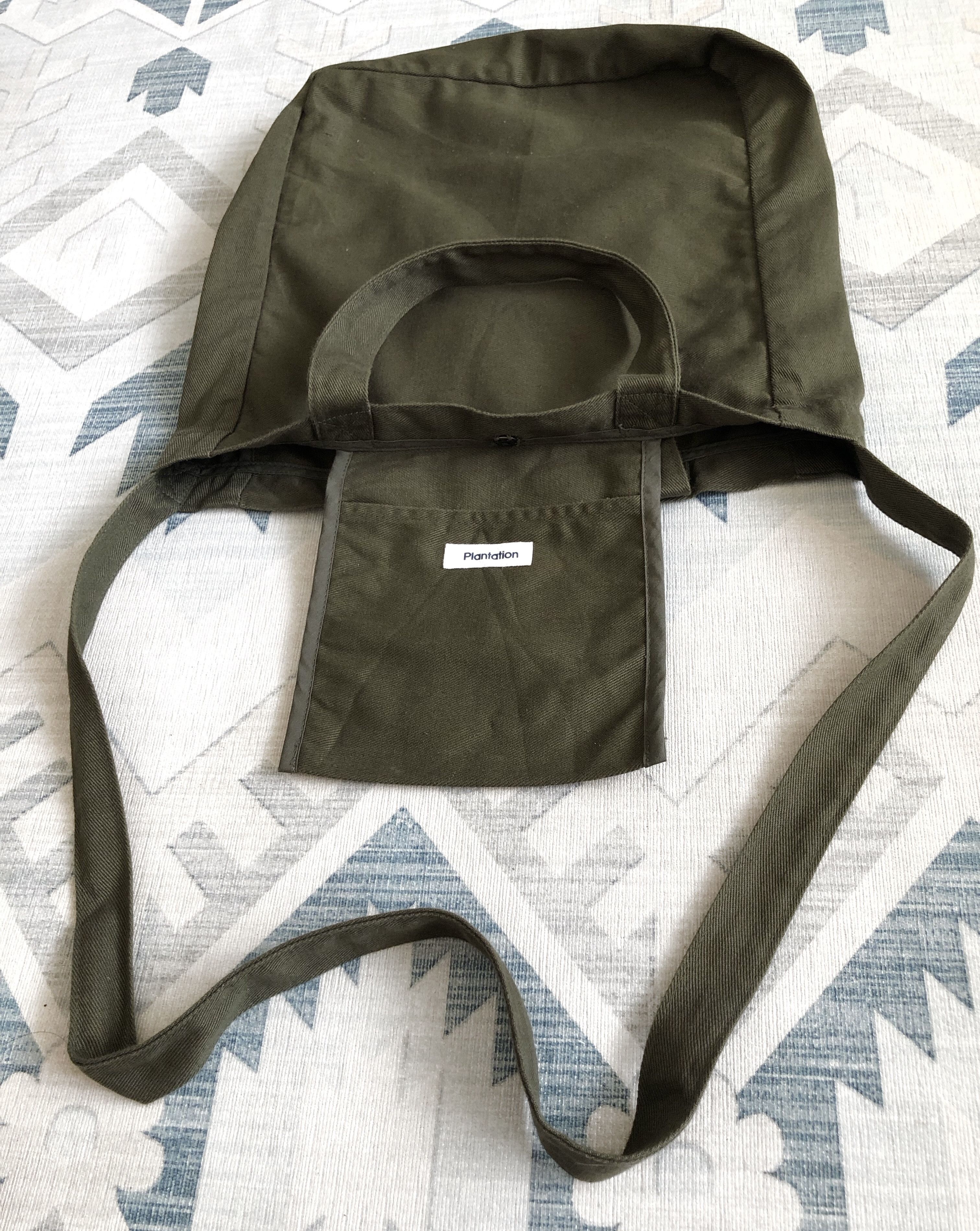 Issey Miyake × Vintage PLANTATION ISSEY MIYAKE GREEN ARMY 2-WAYS TOTE BAG Size ONE SIZE - 5 Thumbnail