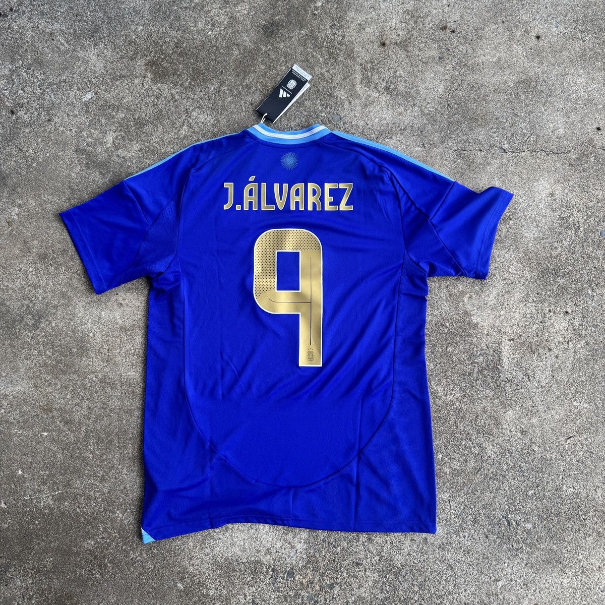 Adidas 2023 Argentina Away #9 Julian Alvarez Size US M / EU 48-50 / 2 - 4 Thumbnail