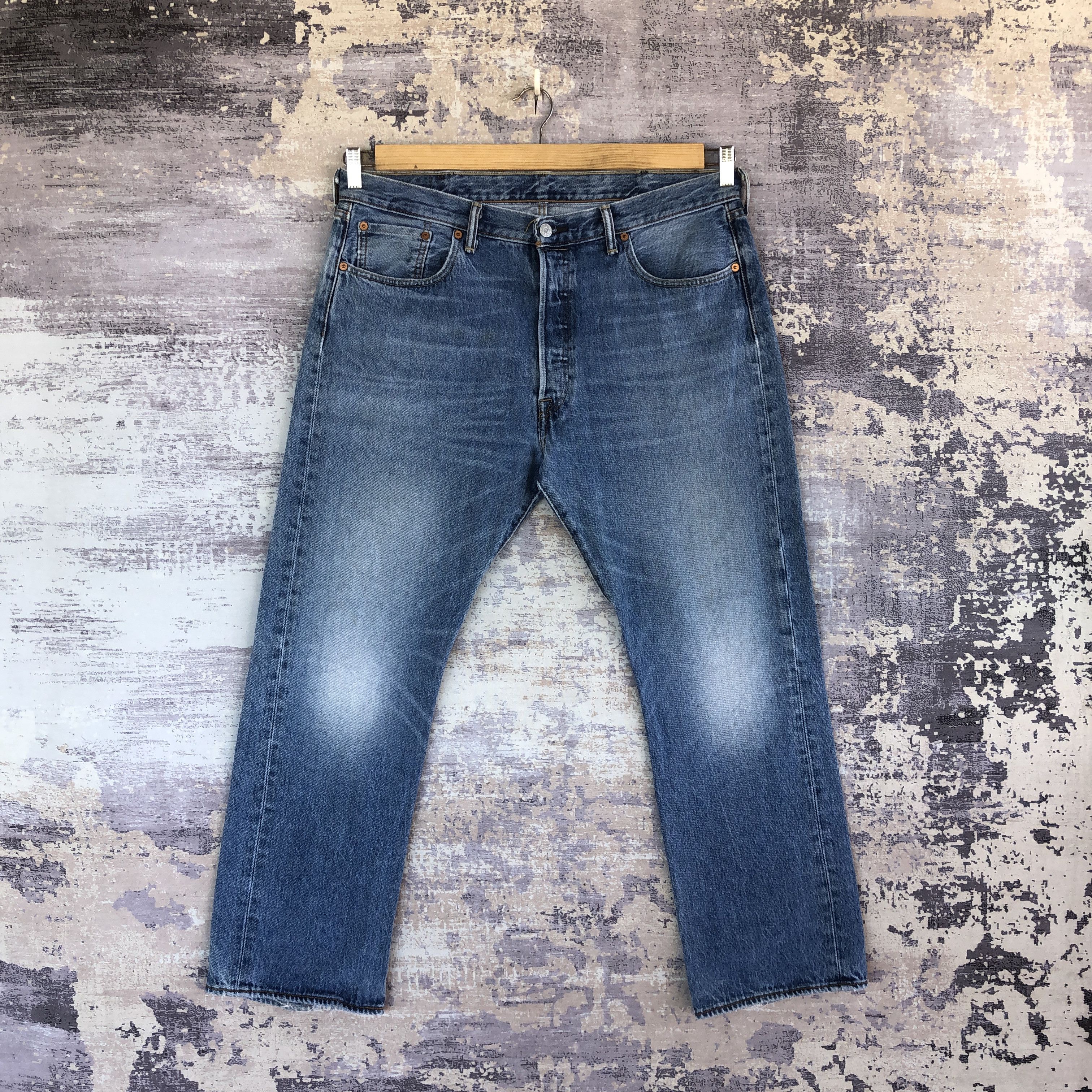 Levi's Vintage Y2K Levis 501 Faded Jeans Levi's Light Wash Denim Size US 38 / EU 54 - 1 Thumbnail