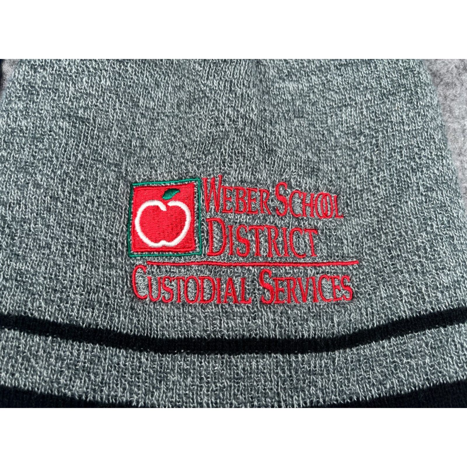 Vintage Weber School District Custodial Services Beanie Toque Adult OS Gray Acrylic Size ONE SIZE - 2 Thumbnail