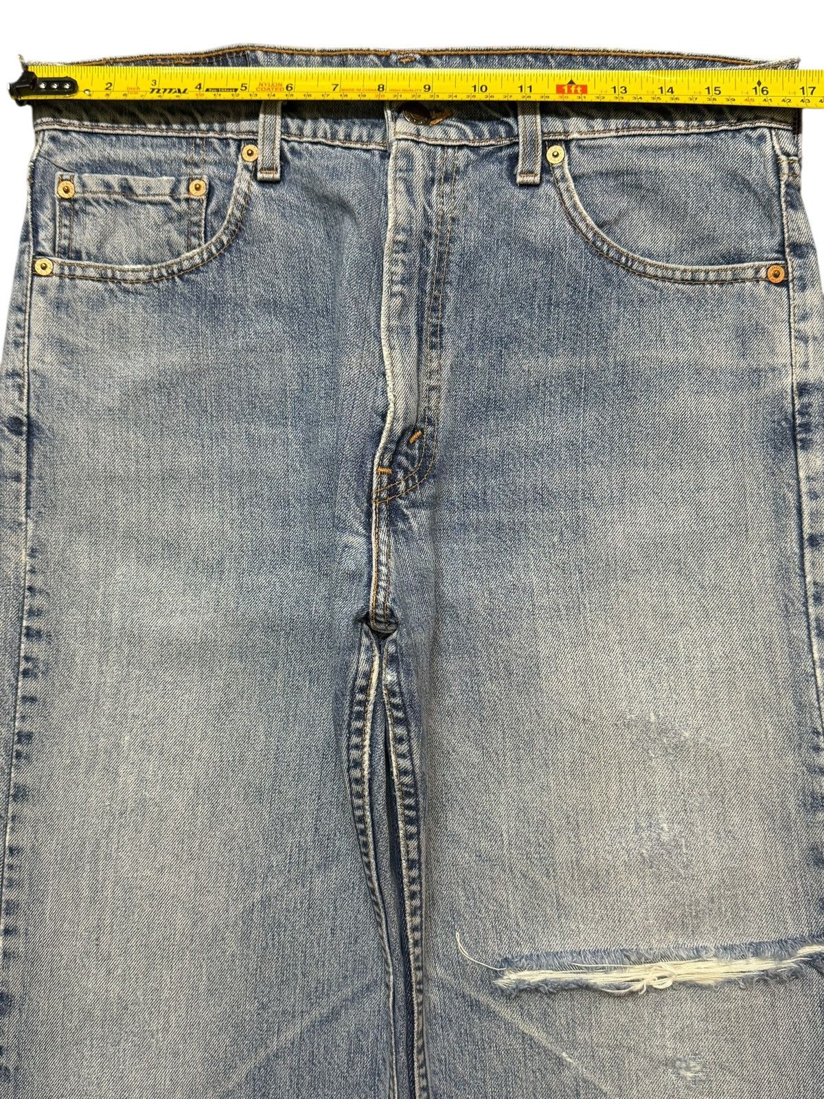 Levi's Vtg 80s Levis 519 Blue Faded Wash Distressed Straight Loose Size US 33 - 9 Thumbnail