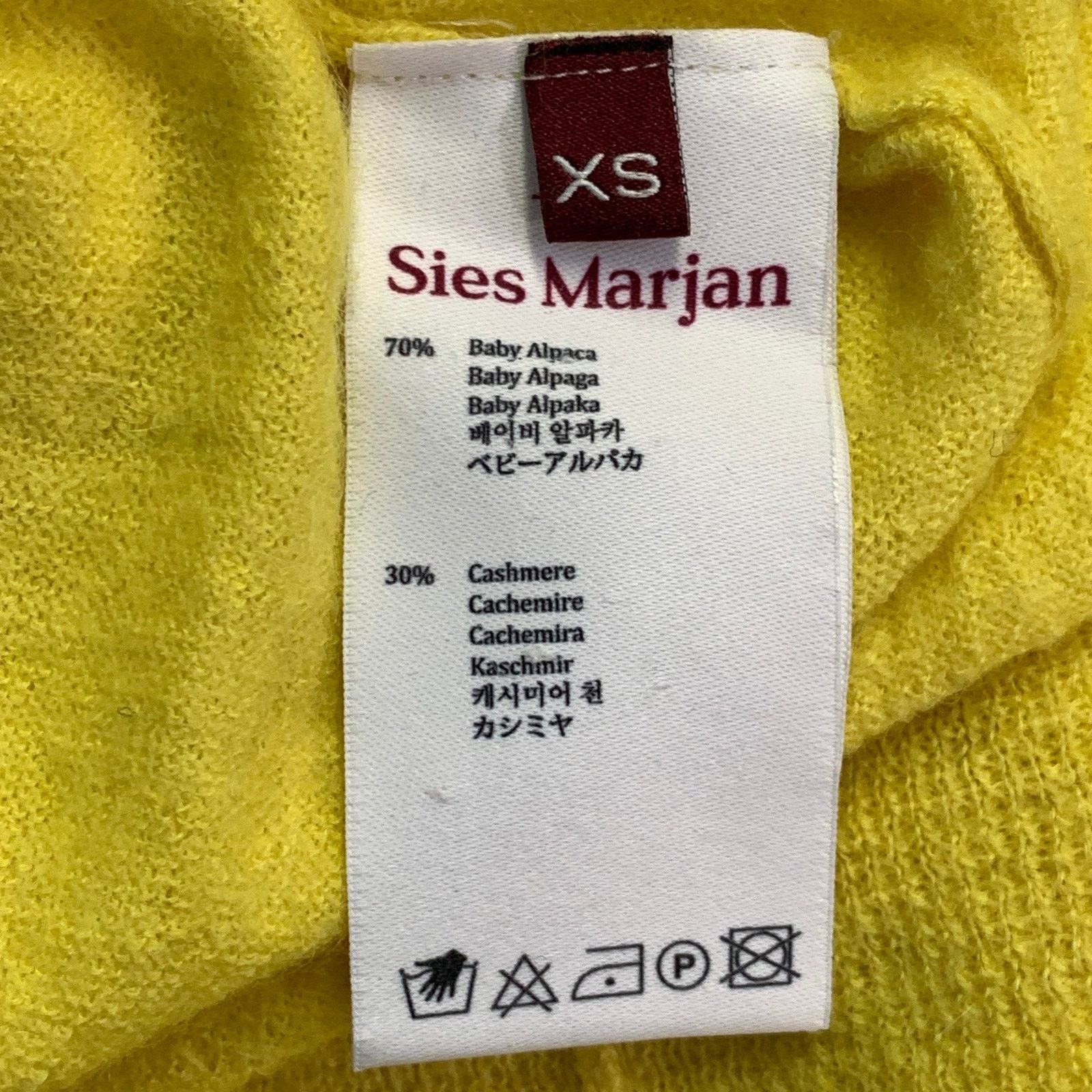 Sies Marjan Size XS Yellow Alpaca Cashmere Knit Turtleneck Pullover Size XS / US 0-2 / IT 36-38 - 5 Thumbnail