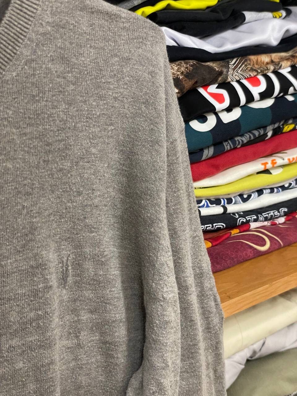Allsaints × Vintage AllSaints Men’s Waffle Knit Grey Basic Crewneck Sweater M Size US M / EU 48-50 / 2 - 8 Thumbnail