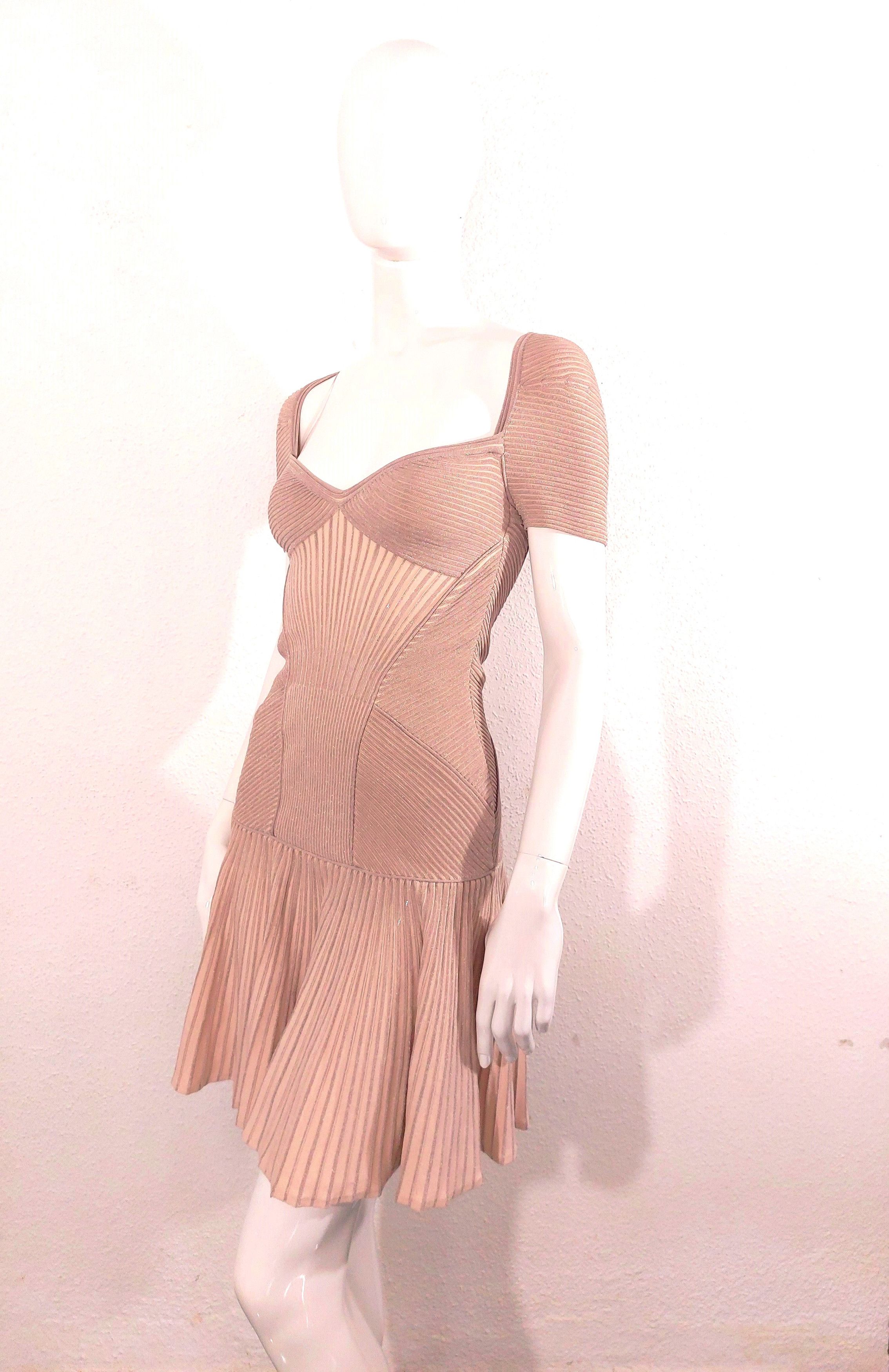 Alexander McQueen Alexander McQueen Corset Pink Pearl Metallic Mini Dress Size S / US 4 / IT 40 - 11 Thumbnail