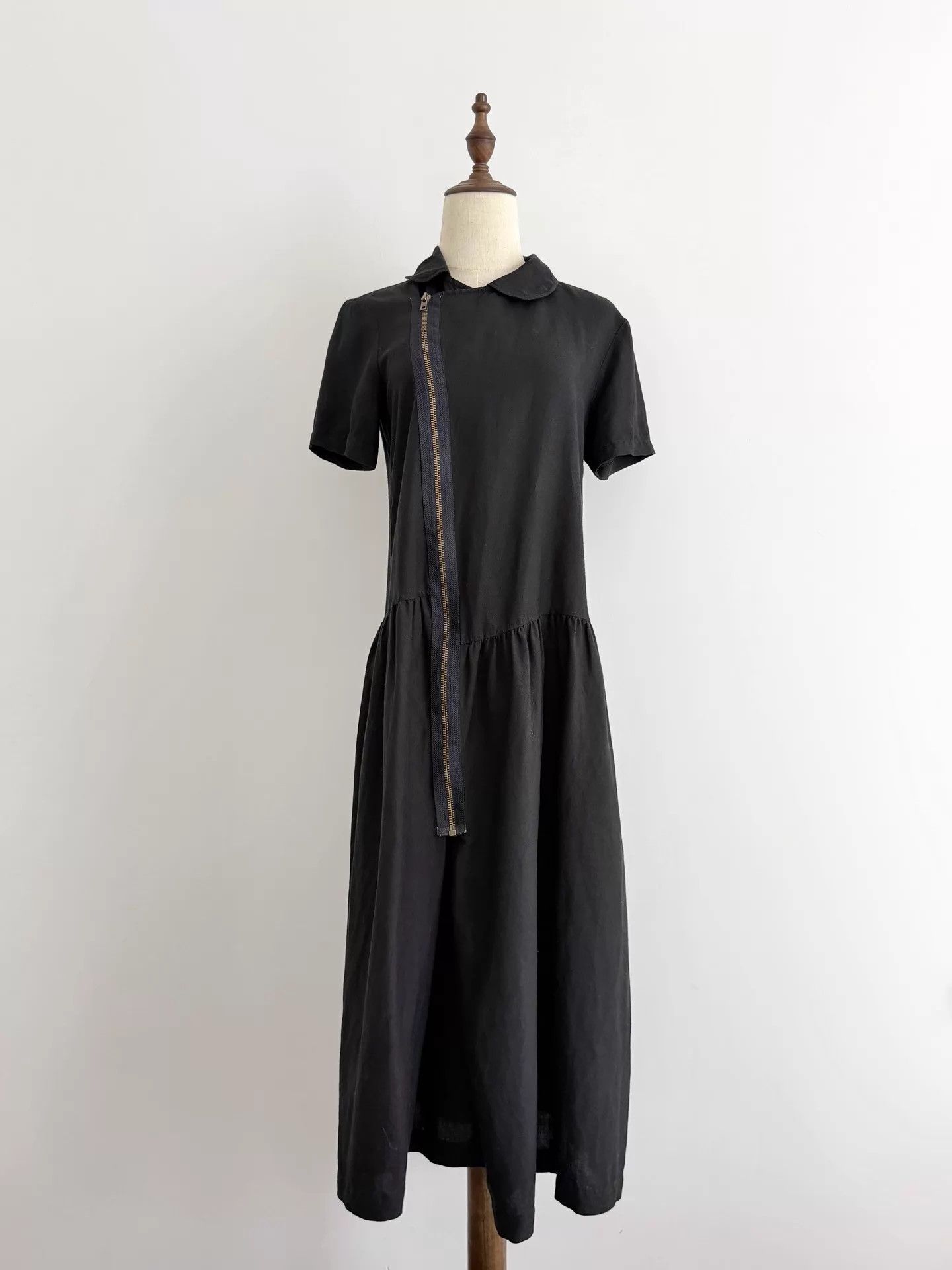 Comme des Garcons Comme des Garçons Silk-Linen Blend Round Side Zip Dress Size M / US 6-8 / IT 42-44 - 3 Thumbnail