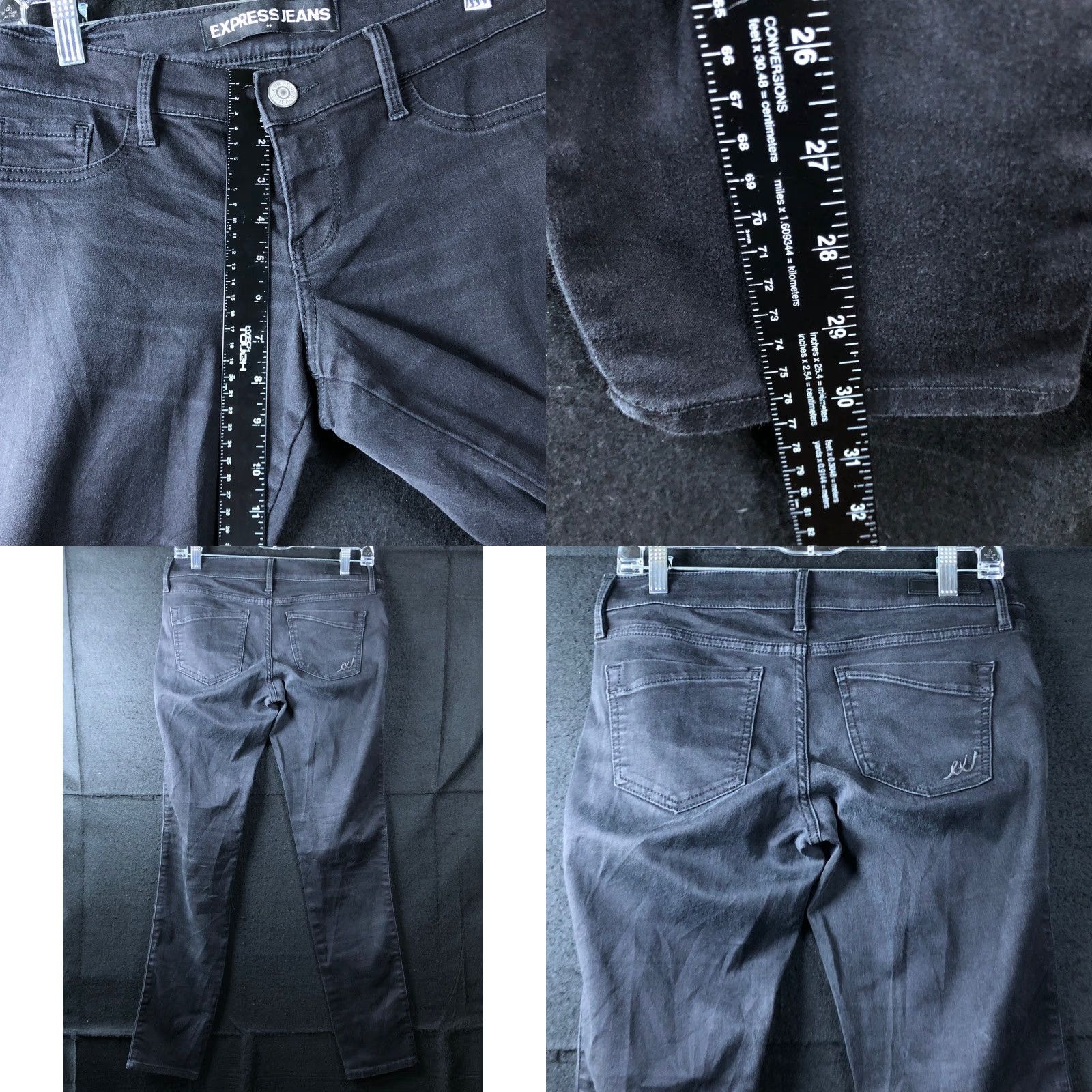 Express Express Womens Jeans Black Denim Low Rise Stella Legging Stretch 8 Size 30" / US 8 / IT 44 - 8 Thumbnail