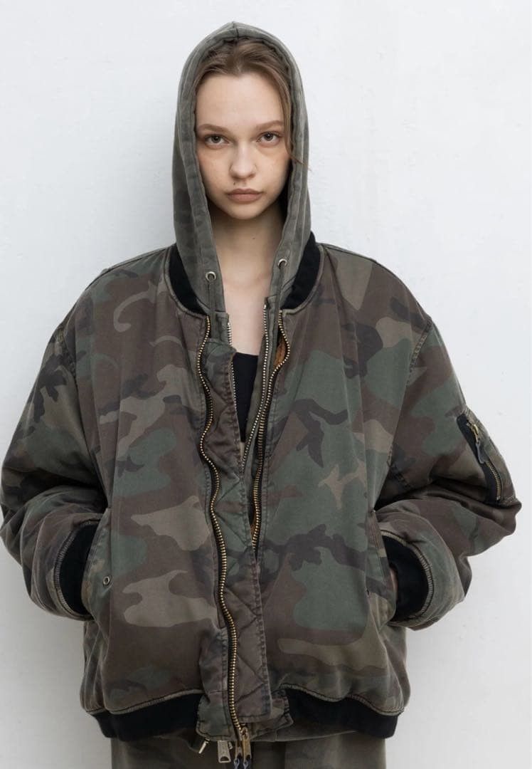 Fostex Garments FOSTEX ANTIQUE WASH DOUBLE FACE CAMO BOMBER JACKET Size US XL / EU 56 / 4 - 1 Thumbnail