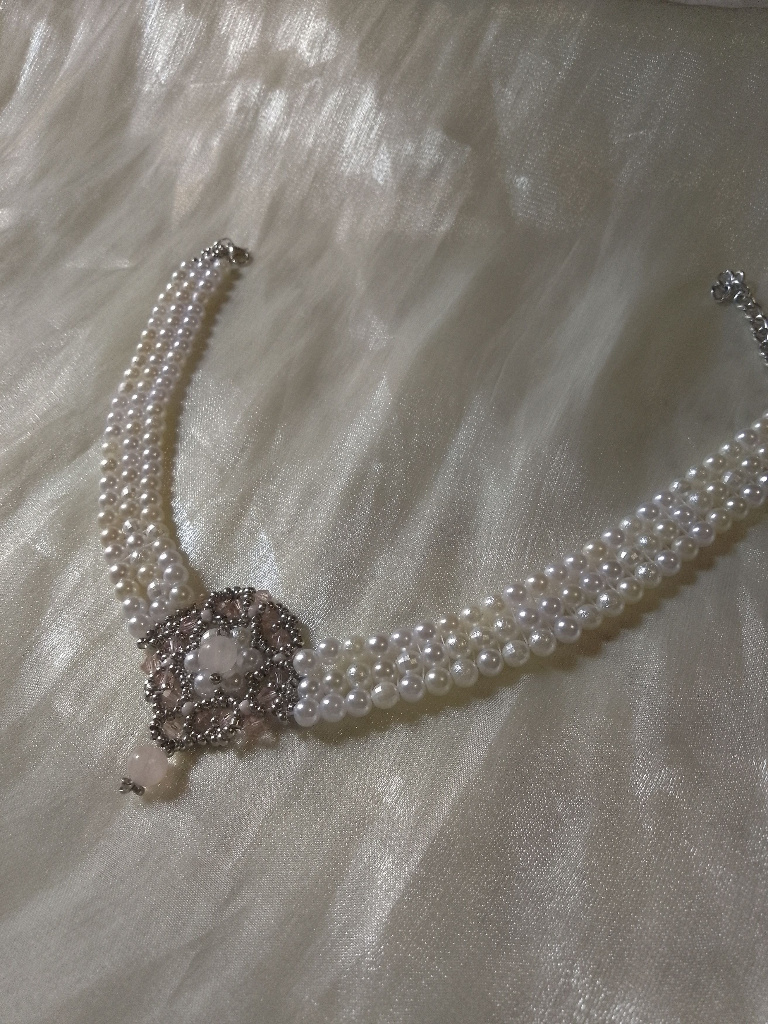 Other Pearls Choker Rose quartz Victorian Vintage style Size ONE SIZE - 5 Thumbnail