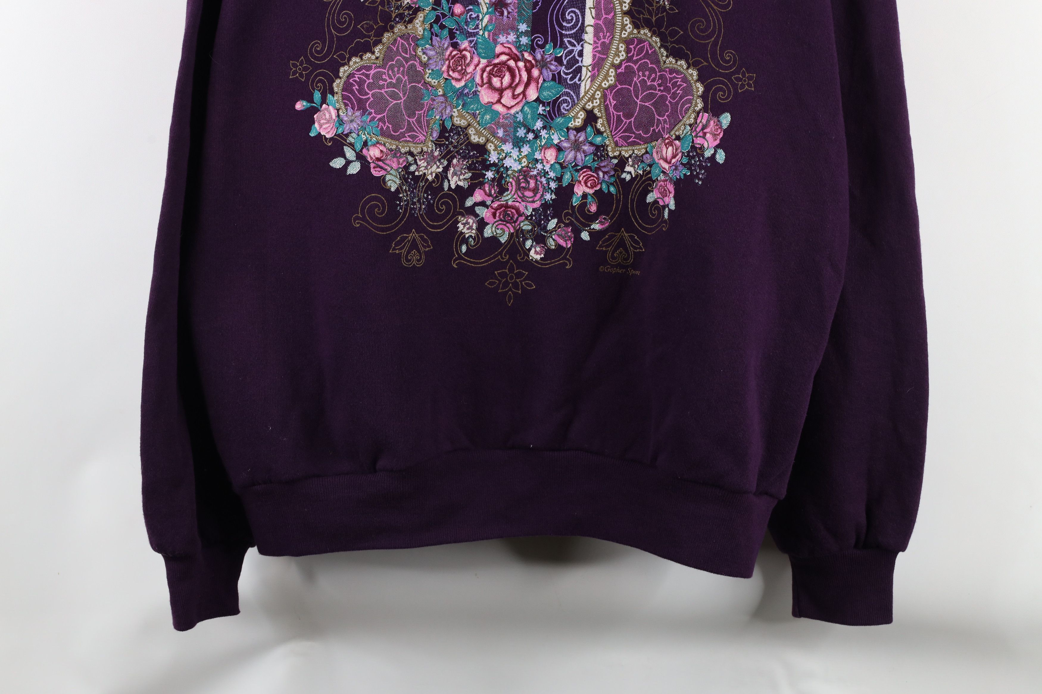 Vintage Vintage 90s Country Primitive Heart Collared Sweatshirt USA Size XL / US 12-14 / IT 48-50 - 3 Thumbnail