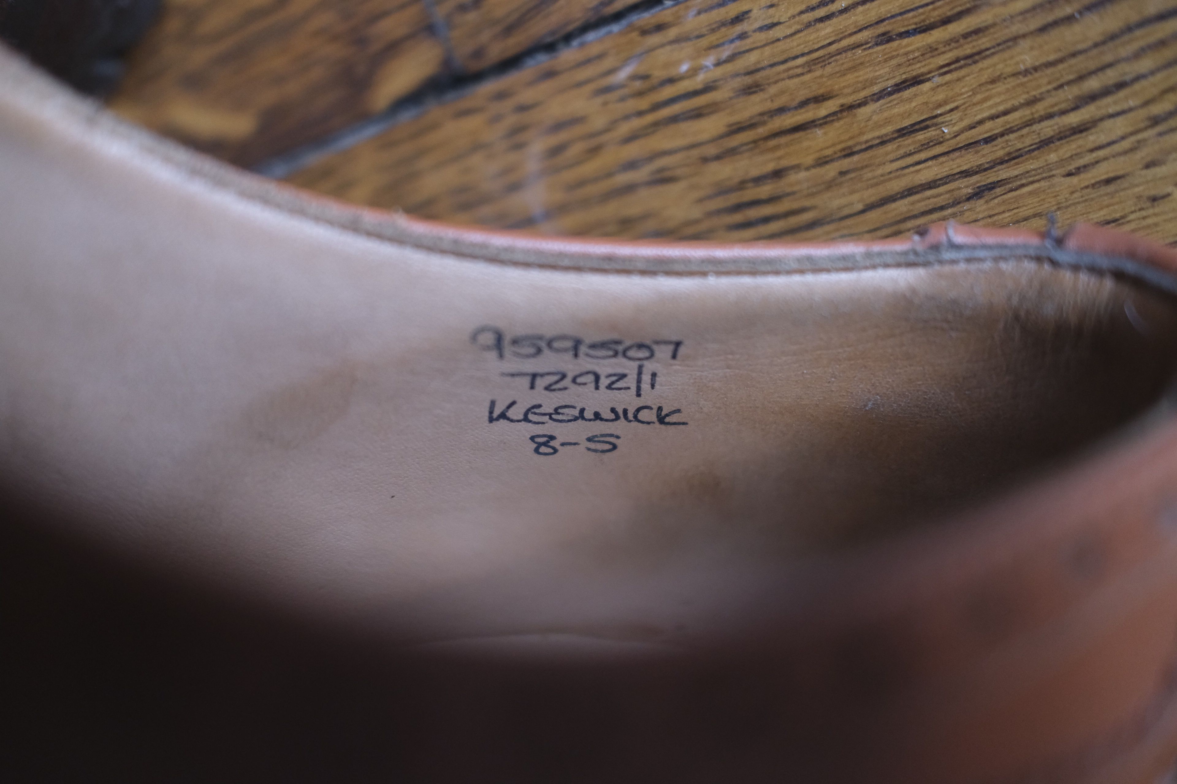 Tricker's Trickers Keswick C Shade Tan Derby Brogues (Bourton wide) Size US 9.5 / EU 42-43 - 6 Thumbnail