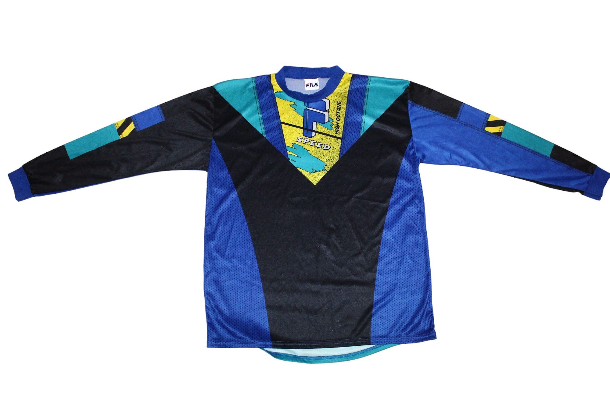 Fila 💥90's USA FILA Speed Spellout Motocross Racing L/S Jersey Size US L / EU 52-54 / 3 - 4 Thumbnail